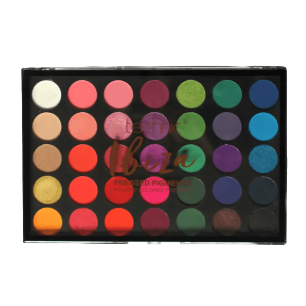 Technic Pressed Pigment Palette Ibiza a?? 15 Bold & Vibrant Shades