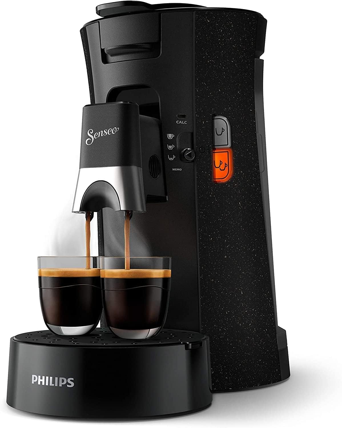 Philips Senseo Select CSA240/20 Kaffeepadmaschine (Kaffeestrkewahl Plus, Memo-Funktion, aus recyceltem Plastik), Schwarz Eco