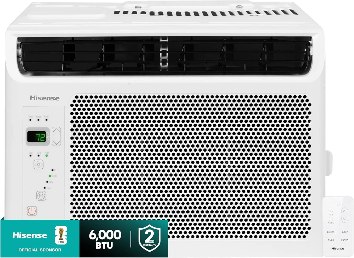 Hisense 14,000 BTU Smart Window Air Conditioner, 3 modes (Cooling, Fan, Dehumidifier)