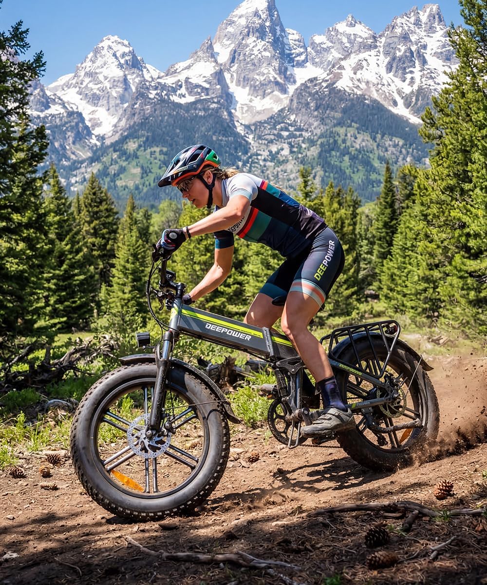 Bicicleta eléctrica plegable, batería extraíble 48 V 25 Ah, autonomía 110 KM, bicicleta eléctrica con neumáticos grasos 20