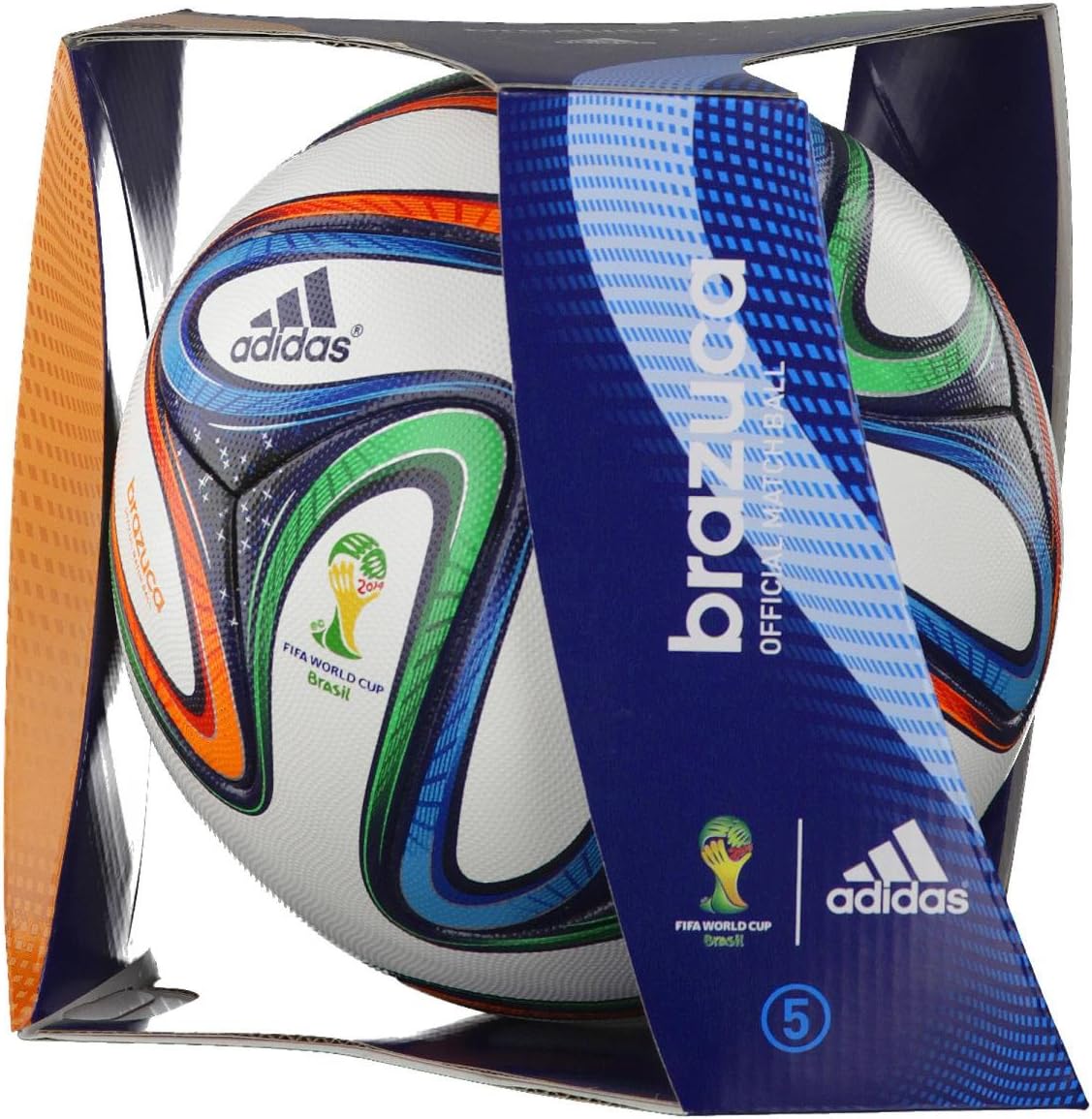 adidas Spielball Brazuca Offical Match Ball, Vicred/Lgfogo/Crared, 5, G73617