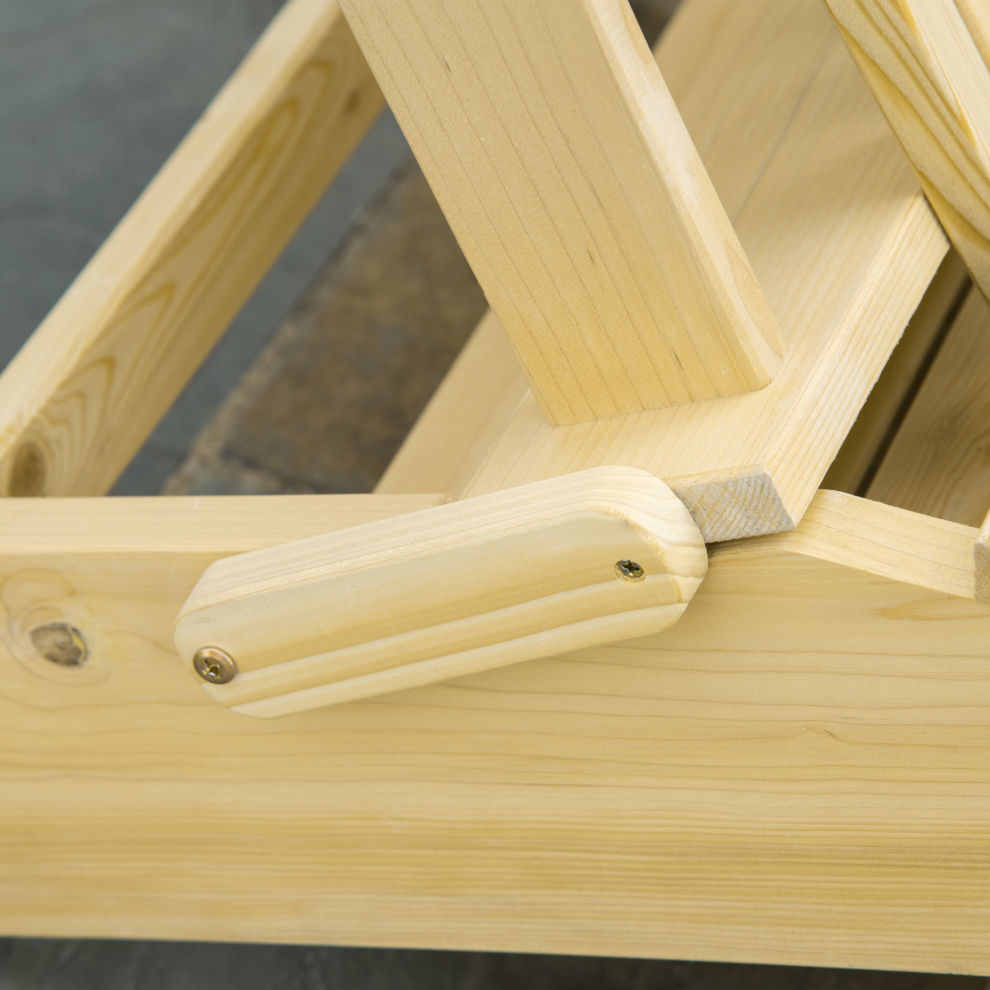 Adirondack Tuinstoel met Voetensteun Opvouwbaar Ligstoel Buitenmeubilair Grenenhout Natuur 78 x 140 x 94 cm
