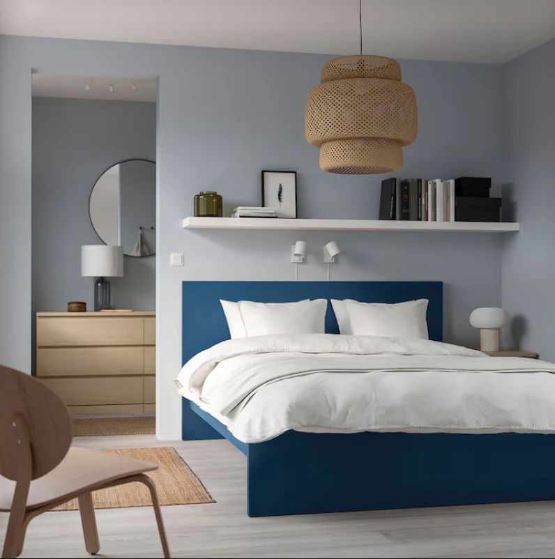 MALM Hoog Bedframe, Blauw, 160x200 cm