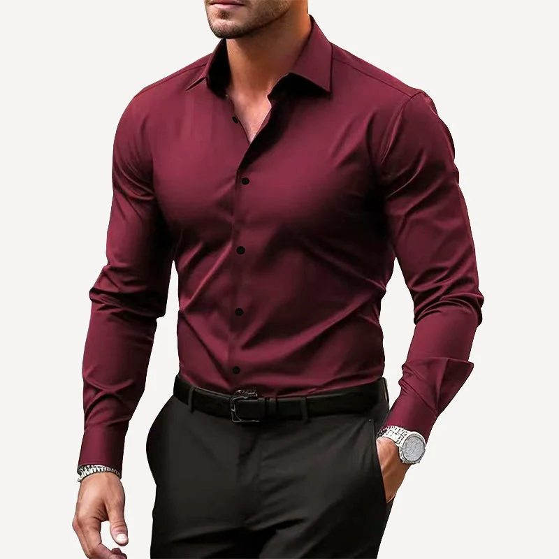 Herrenhemd Slim Fit | Modernes Business Hemd Langarm | Formelles Dress Shirt f��r B��ro und Events | K?rpernahe Passform