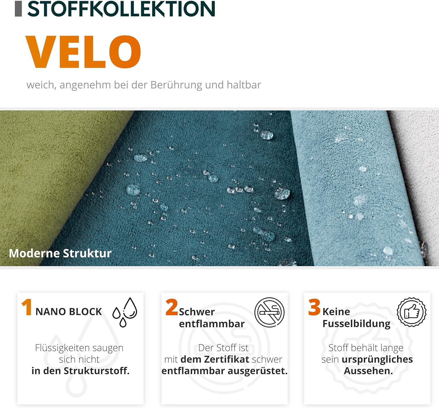 Mirjan24 Wohnlandschaft Furyn U, Ecksofa mit Schlaffunktion und Bettkasten, U-Form Couch, symmetrisches Polstersofa, Eckcouch (Velo 623)