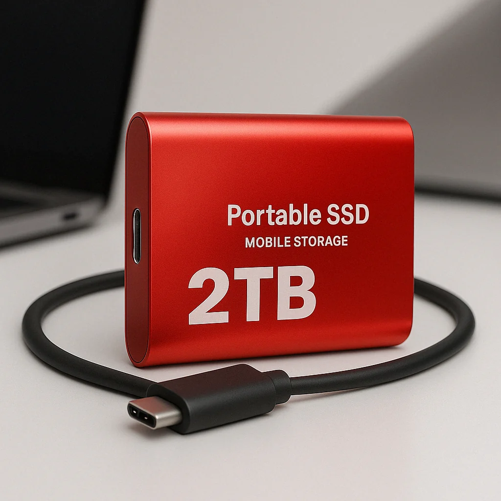 Externe SSD 2TB Festplatte – Ultraschneller Mobiler Speicher für Laptop und PC – Robustes Aluminium Gehäuse & Kompakt