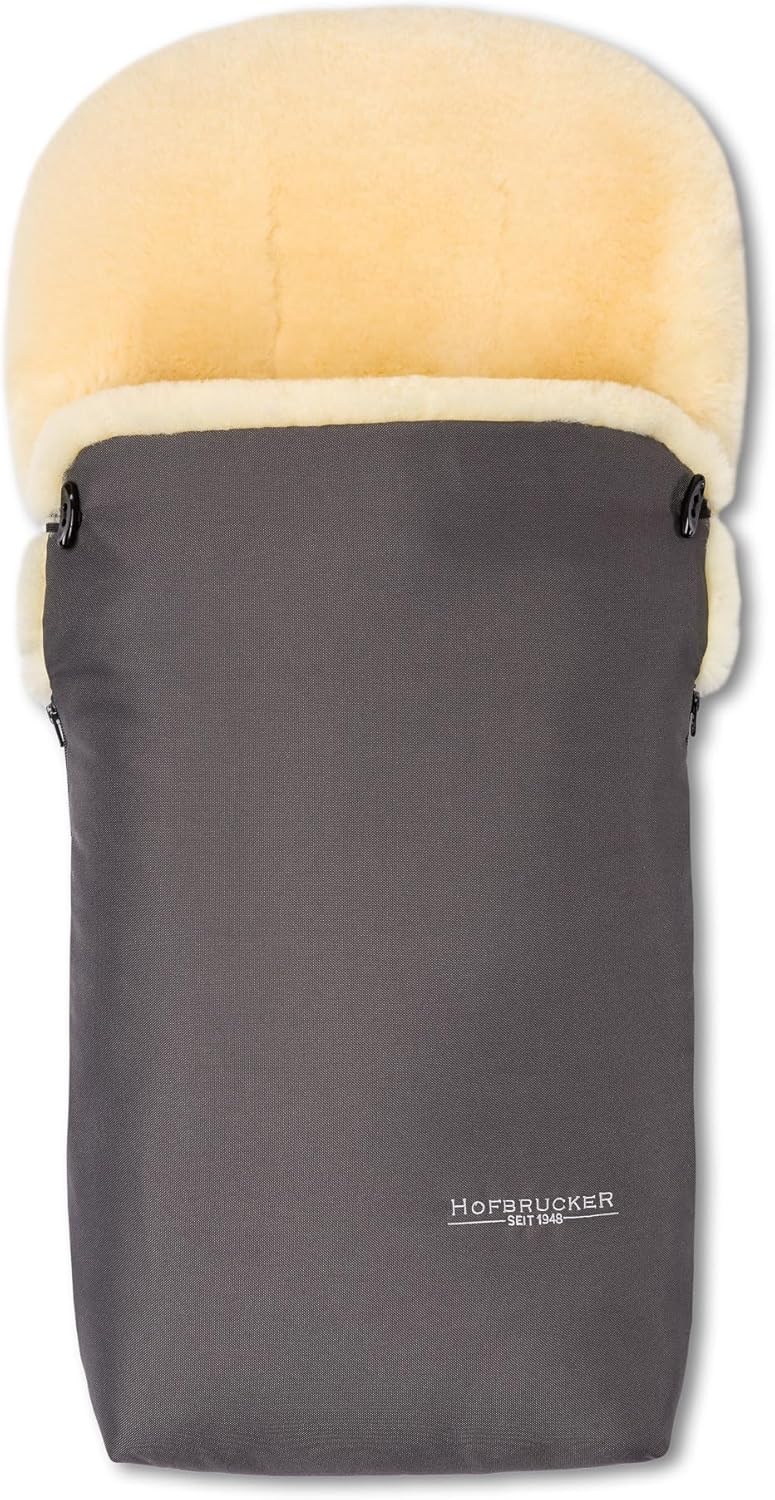 Hofbrucker Lammfell-Fußsack Putzi Kinderwagen, Buggy/Winterfußsack wind- & wasserabweisend/Warmer Fußsack Oberteil abnehmbar/echtes Lammfell/Made in Germany