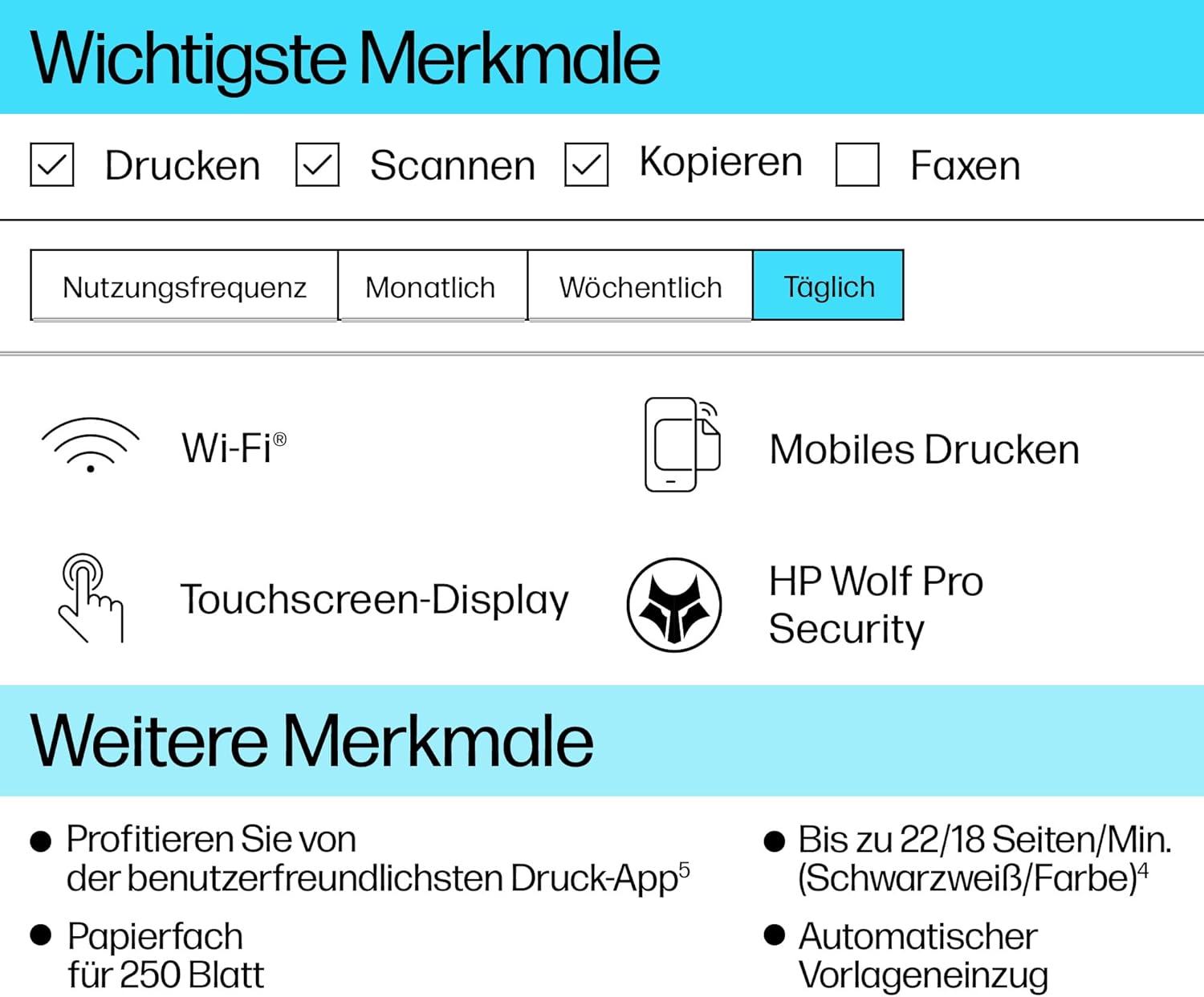 HP OfficeJet Pro 9720e A3-Multifunktionsdrucker, Drucken bis A3, 3 Monate gratis drucken mit HP Instant Ink inklusive, HP+, Drucker, Scanner, Kopierer, Fax, WLAN, LAN, Duplex, Airprint, Grau-Weiß