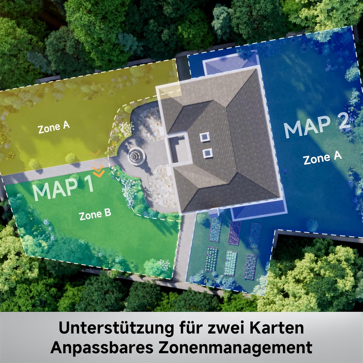 MOVA ViAX 500 Mähroboter Ohne Begrenzungskabel, Empf. 500 m², KI-gestützte Kartierung, 360°-LiDAR & Dual-KI-Vision, Intelligente Hindernisvermeidung, U-Fahrbahn, Kantenschnitt, App-Steuerung