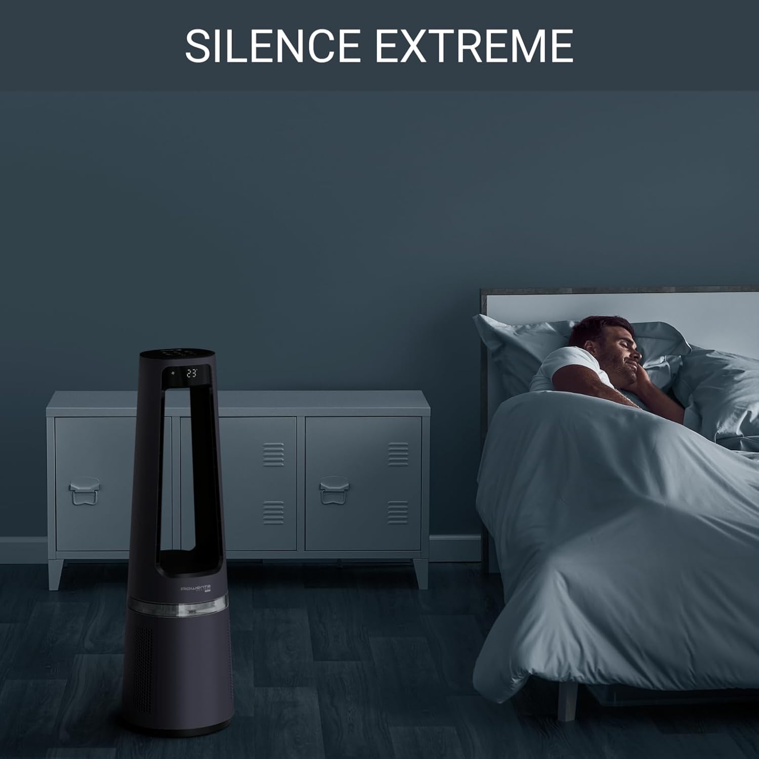 Rowenta QU5062 Eclipse 3in1 Luftreiniger | Heizlüfter | Ventilator | filtert 99,9% der Partikel | für 30 m2 Raumgre | schnelle Heizung bis zu 35°C | automatischer Tag- und Nachtmodus | Schwarz/Grau