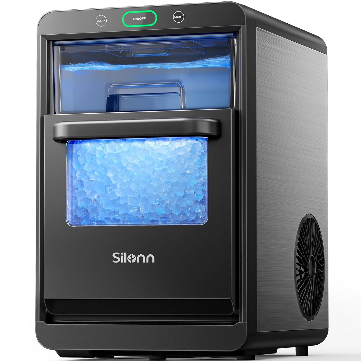 Silonn Nugget Ice Maker Countertop, Pull-Out Water Tank and Removable Ice Basket