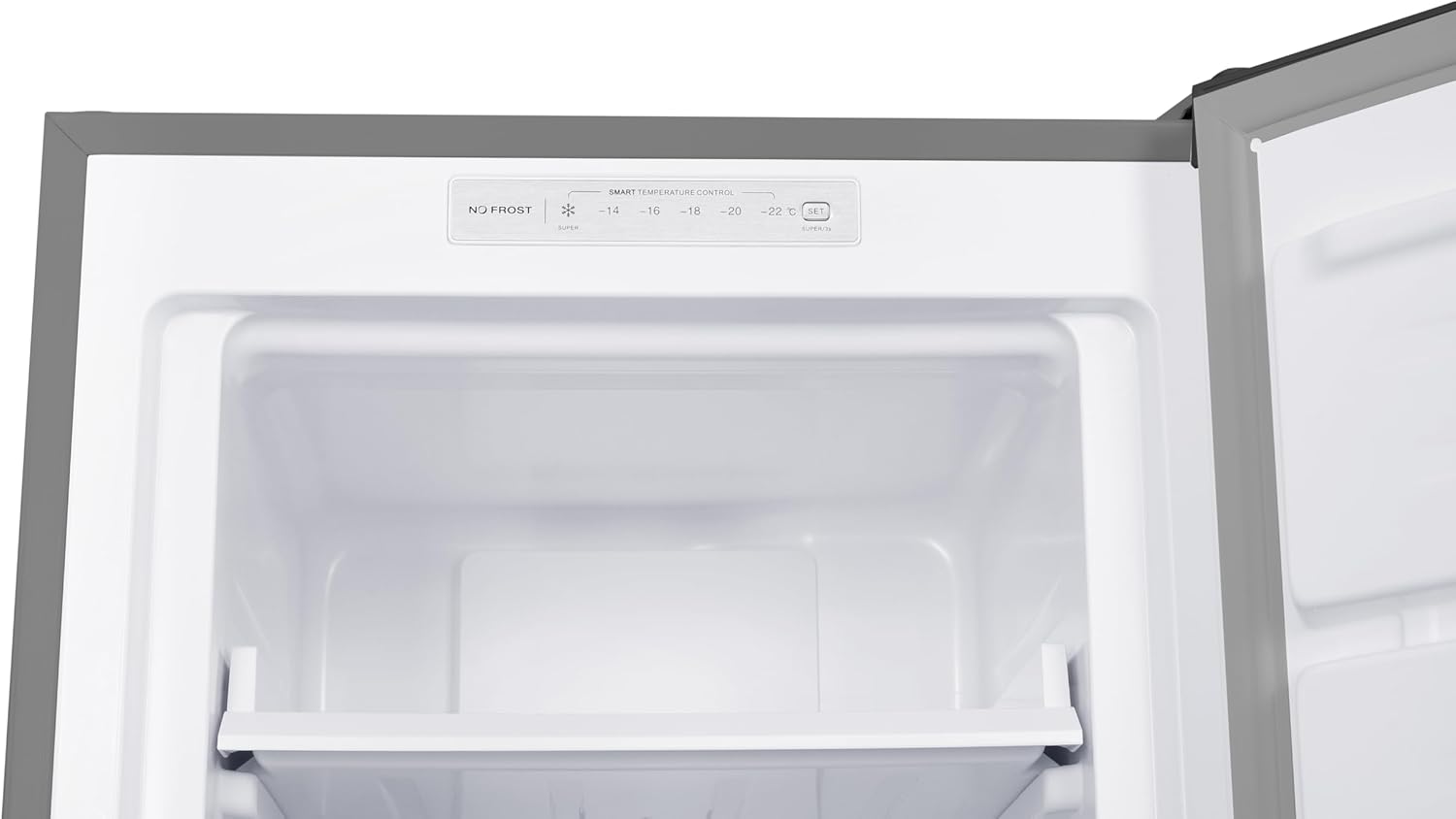 homeX Gefrierschrank NoFrost, Tiefkühlschrank groß - 161L Nutzinhalt, 4-Sterne Gefrieren, Freezer No Frost, Gefrierschränke freistehend, Super-Frost-Funktion, leise 39 dB, silber, FSN1611E-S