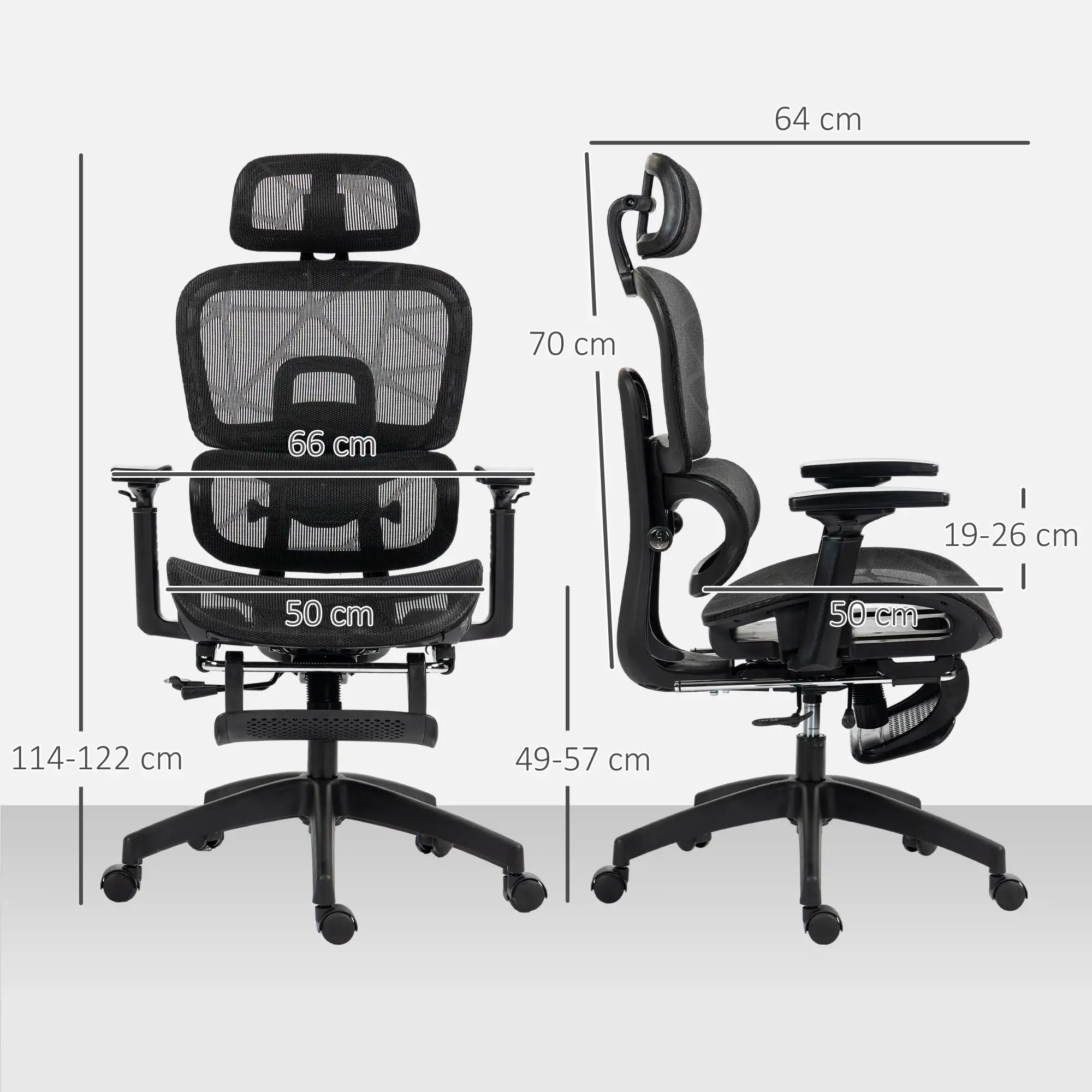 HOMCOM Bureaustoel ergonomisch verstelbaar met ligfunctie