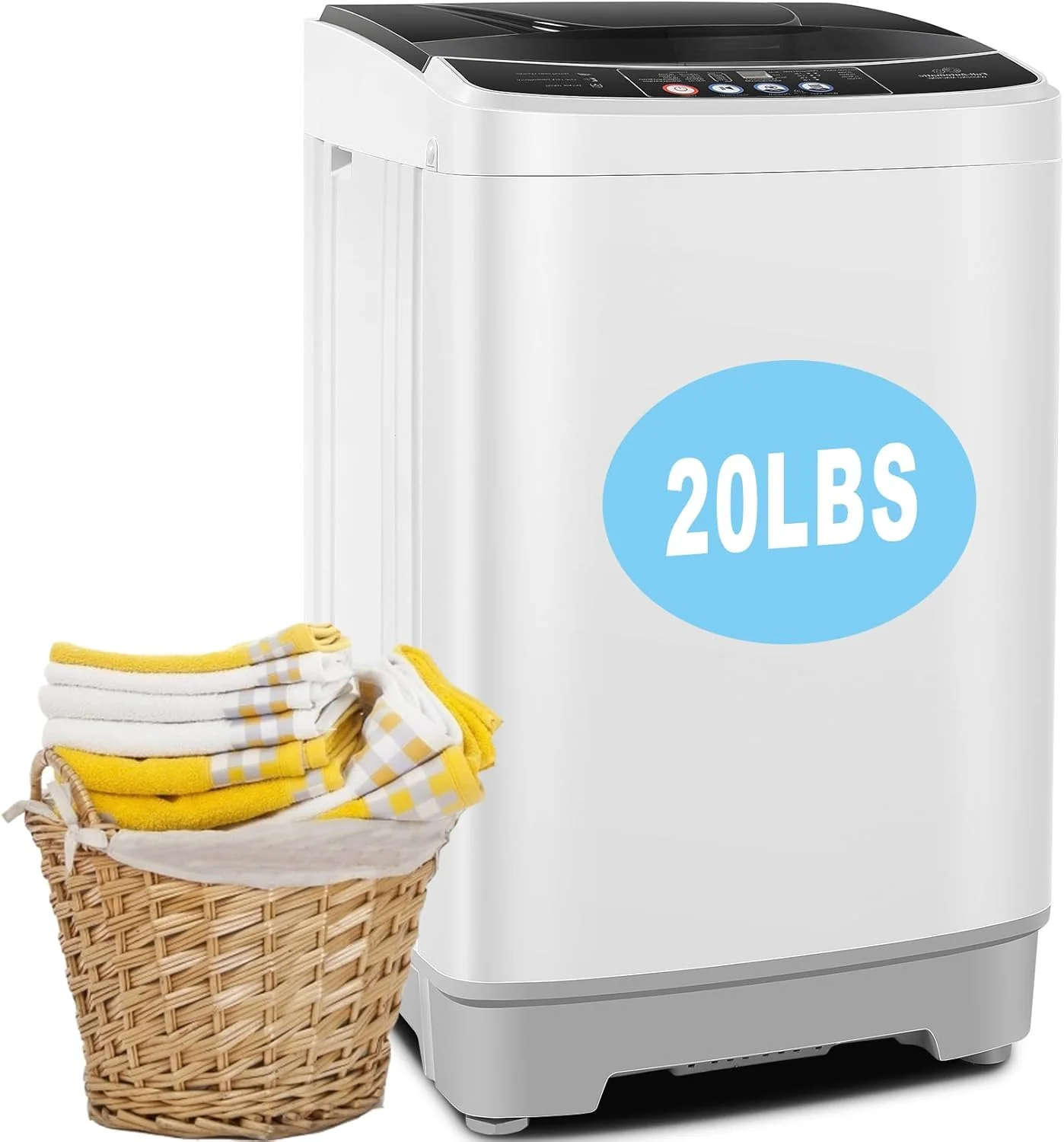 20Lbs Portable Washing Machine Nictemaw Portable Washer. 2.8 Cu.ft Washer and Dryer Combo with Drain Pump. 10 Programs 8 Water Level Compact Laundry Washer for Home. Apartment. RV. Dorms