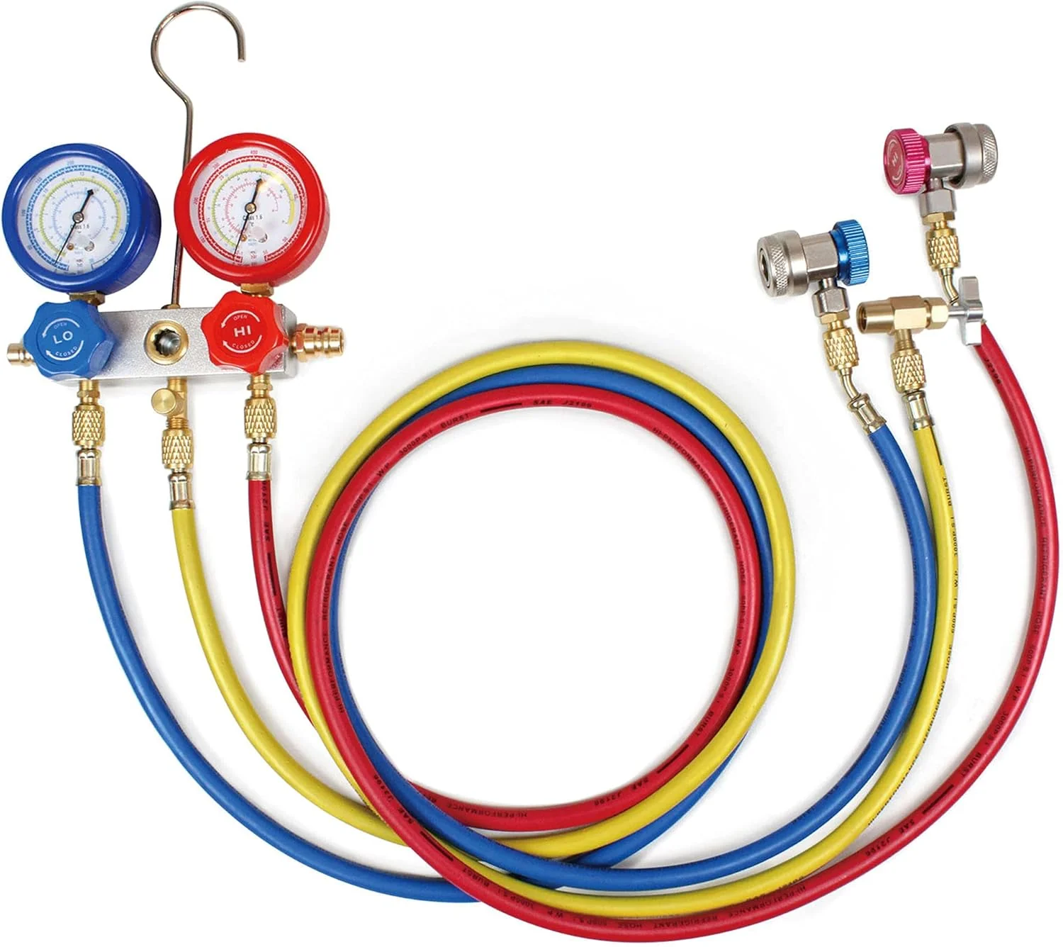 BACOENG Vacu��mpomp airconditioning set voor HVAC/Auto AC koudemiddel vulling, airconditioning auto vulset ideaal voor R134A R410A R407C R32
