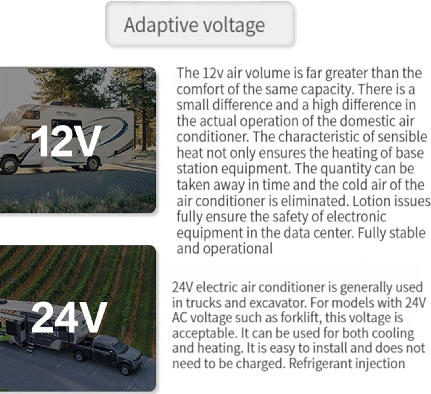 Wohnmobil-Klimaanlage, 12 V/24 V, Für Caravan, Wohnmobil, LKW, Parkplatz, Elektrisch, Batteriebetrieben, Kombinierte Heizungs- Und Kühlklimaanlage Mit Heizeinheit, Für Bu（12V）