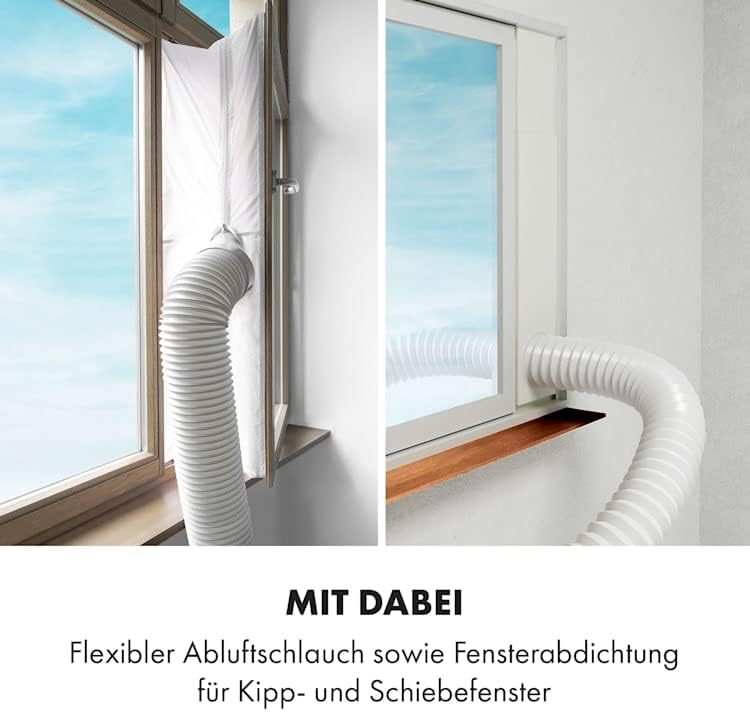 Klarstein Mobile Klimaanlage mit Abluftschlauch, 4-in-1 Klimagerät, Ventilator, Luftentfeuchter & Nachtmodus, Kleine & Portable Klimaanlage für Wohnung & Büro, Niedriger Verbrauch, 14000BTU