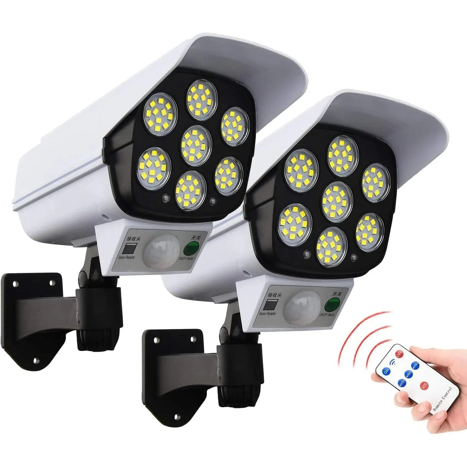 77LED Solar Security Light with Dummy Camera