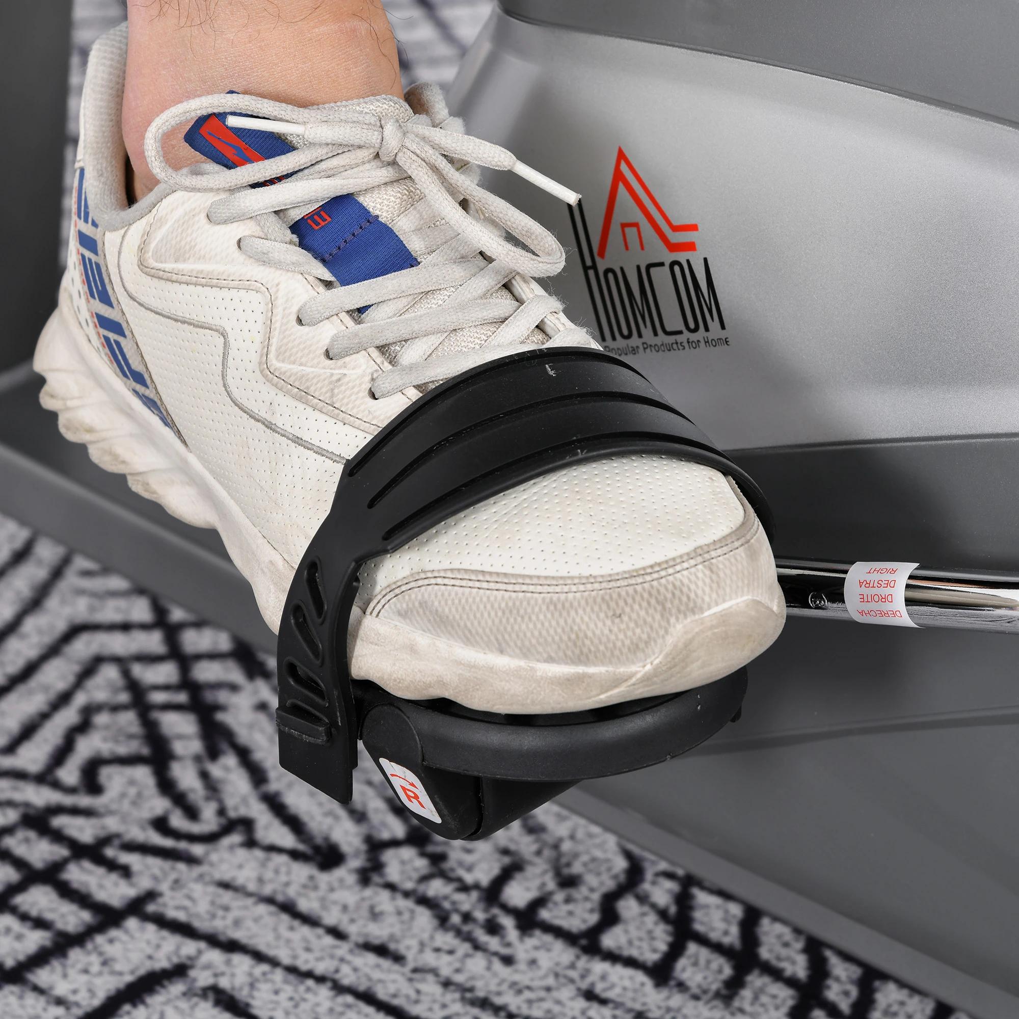 hometrainer fietstrainer vliegwiel hometrainer met 8 niveaus verstelbare magnetische weerstand verstelbare lengte magnetische weerstand wielen metaal ABS grijs + zilver 136?l x 62,5?b x 38?h cm