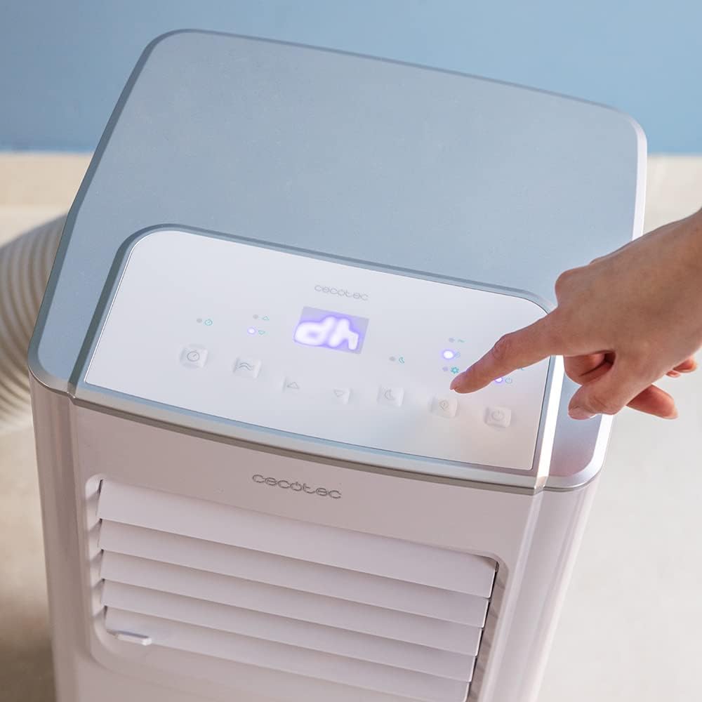 Cecotec Tragbare Klimaanlage mit Fernbedienung ForceClima 7100 Soundlos. 7000 BTU, Soundless Technology, LED -Bildschirm, 4 Modi, 2 Geschwindigkeiten, Abdeckung von bis zu 15 m2
