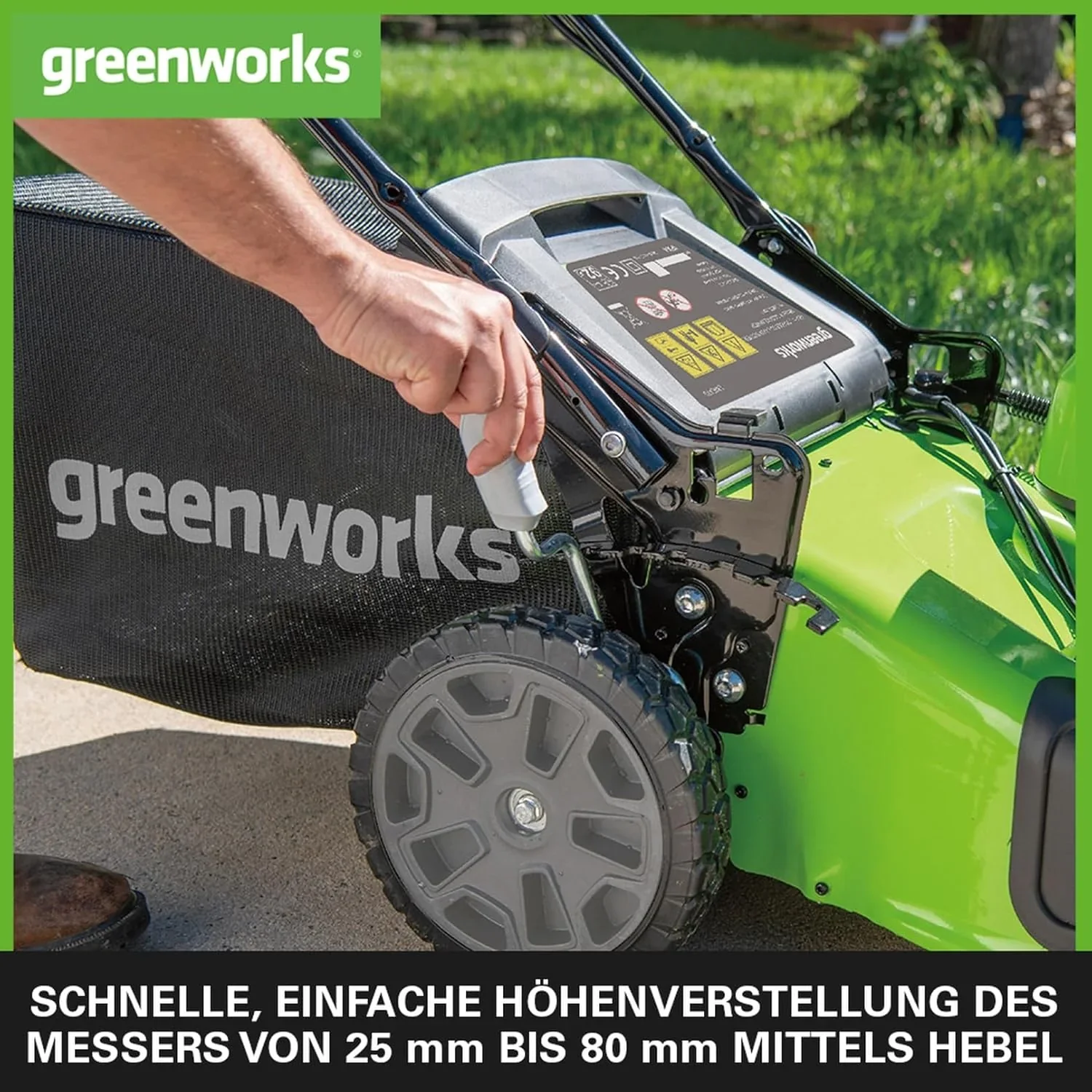 Greenworks 48V (2x24V) Selbstfahrender Akku Rasenmher f��r groe Flchen bis zu 480m, 46cm Schnittbreite, 55L Sack PLUS zwei 4Ah-Akkus und Doppelladegert GD24X2LM46SPK4X