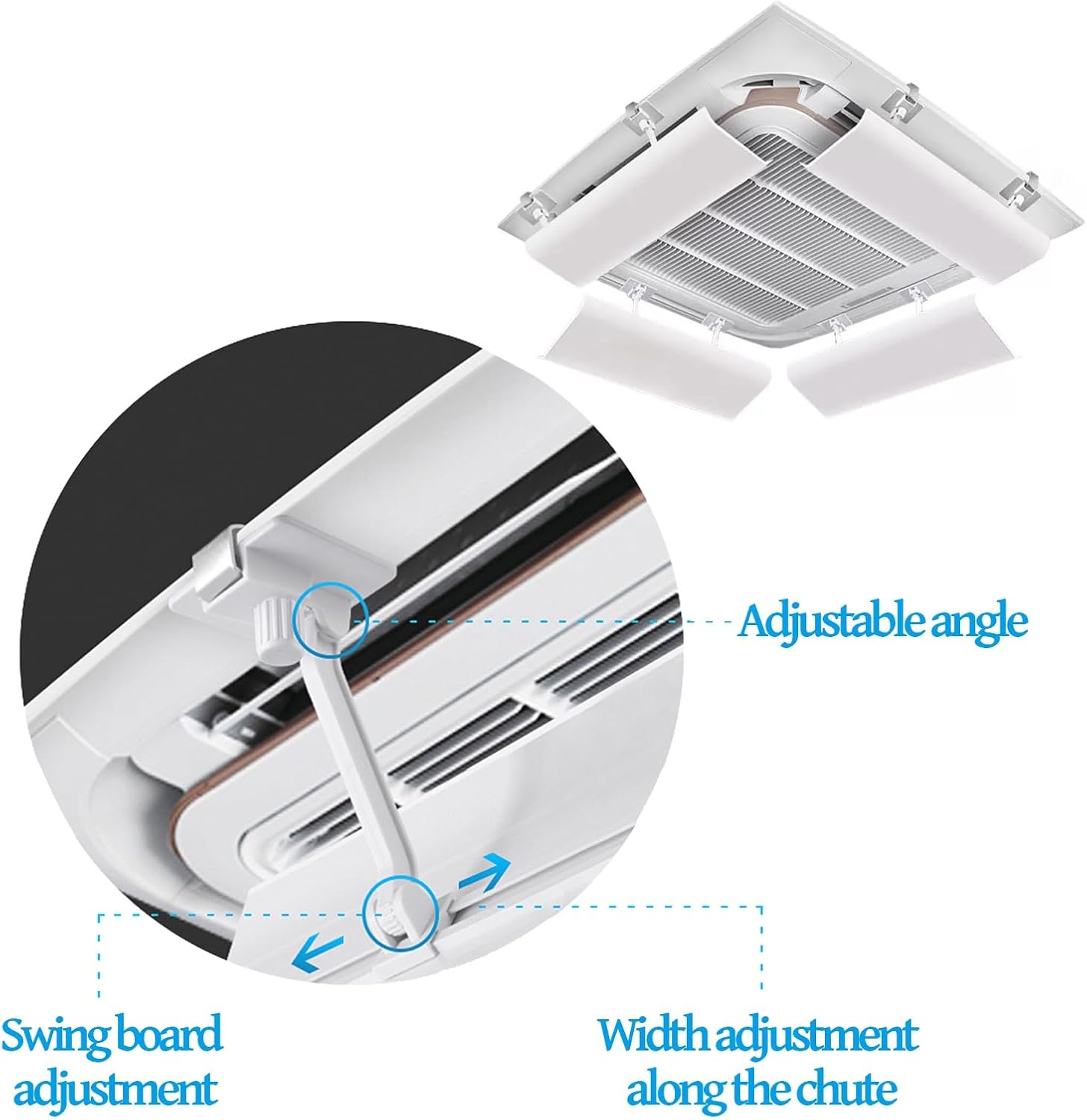 Zentrale Klimaanlage Windabweiser, Universell Klimaanlage Split Windabweiser, Luftleitbleche für Deckenlüftungsöffnungen, Anti-Direkt(35.4