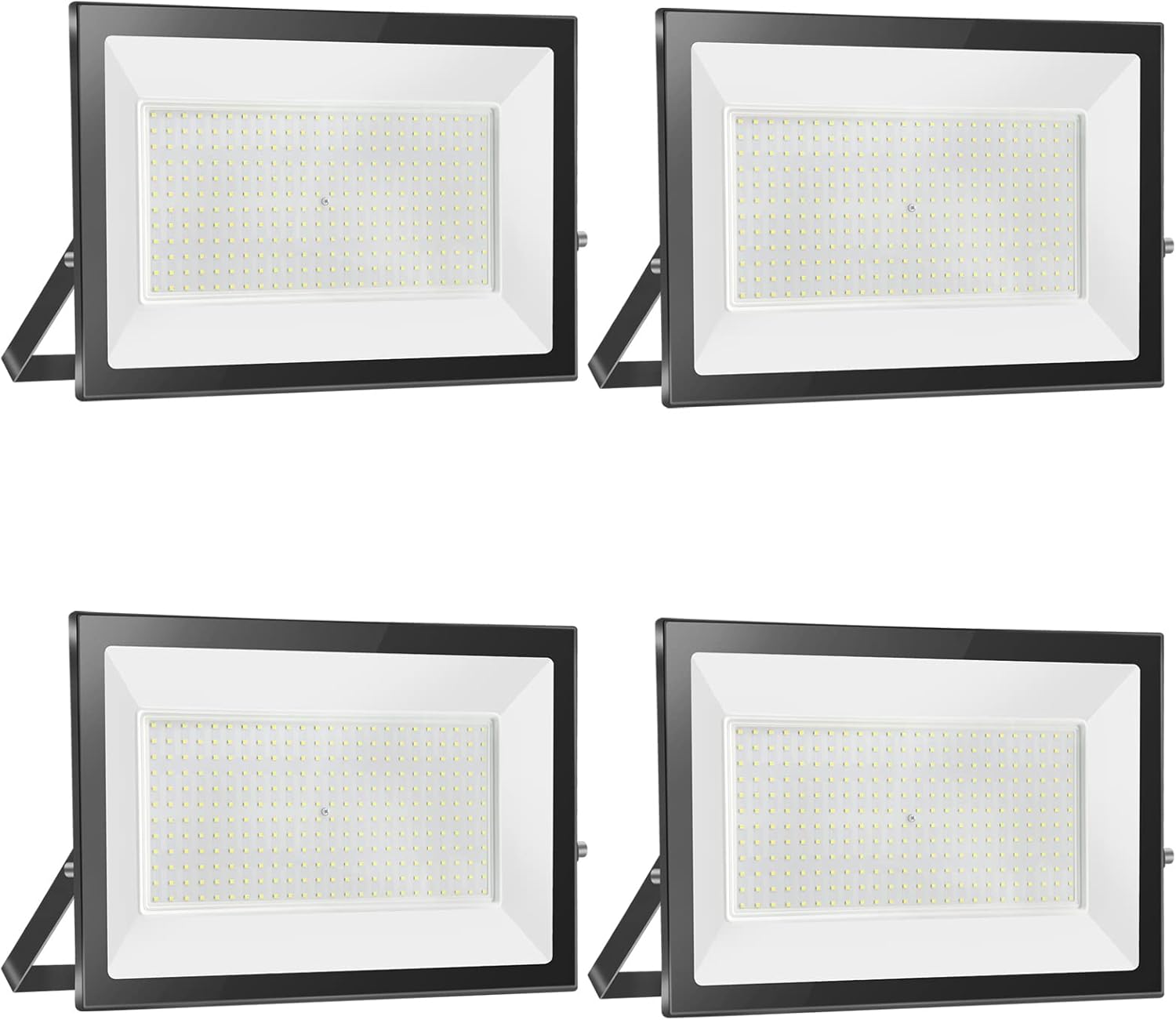 4er 300W LED Strahler Außen, 30000LM Superhell LED Scheiwerfer Fluter Flutlicht, 3000K Warmweiß Industriestrahler, IP66 wasserdicht Außenlampe, LED Außenstrahler für Gärten Garage Flur Außenbereich