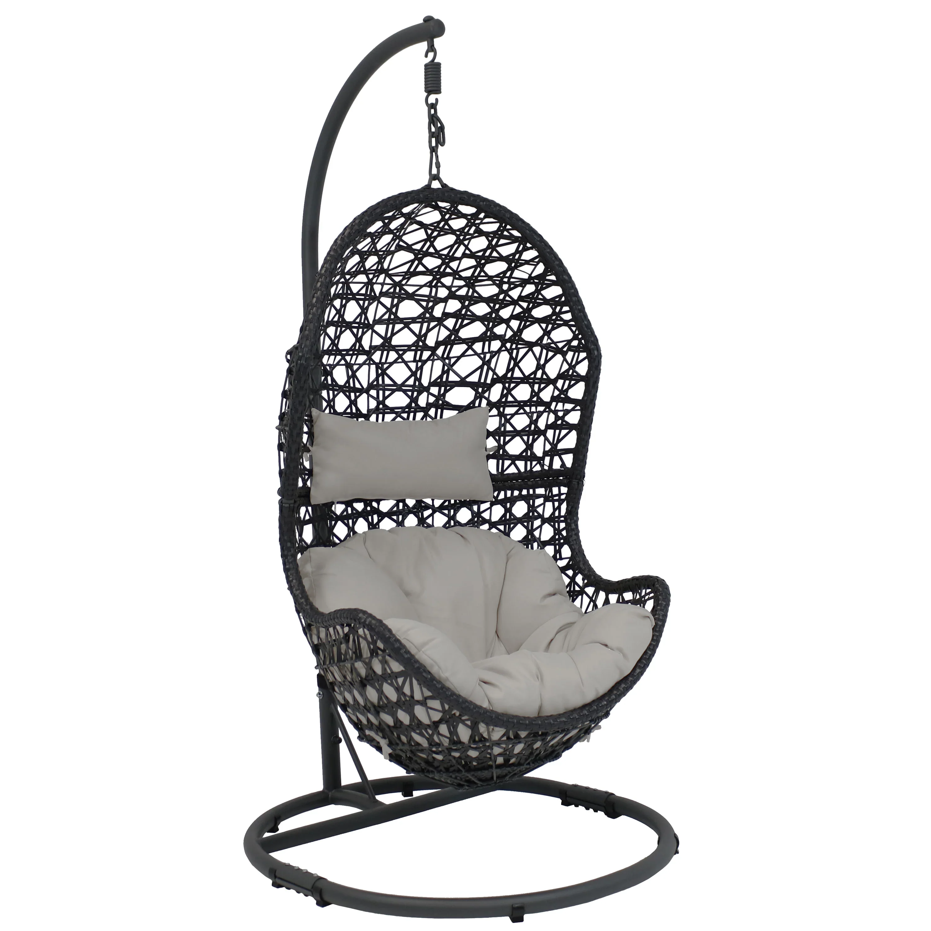 2025 Silla Colgante Tipo Huevo Sunnydaze Cordelia con Estructura de Acero y Cojín