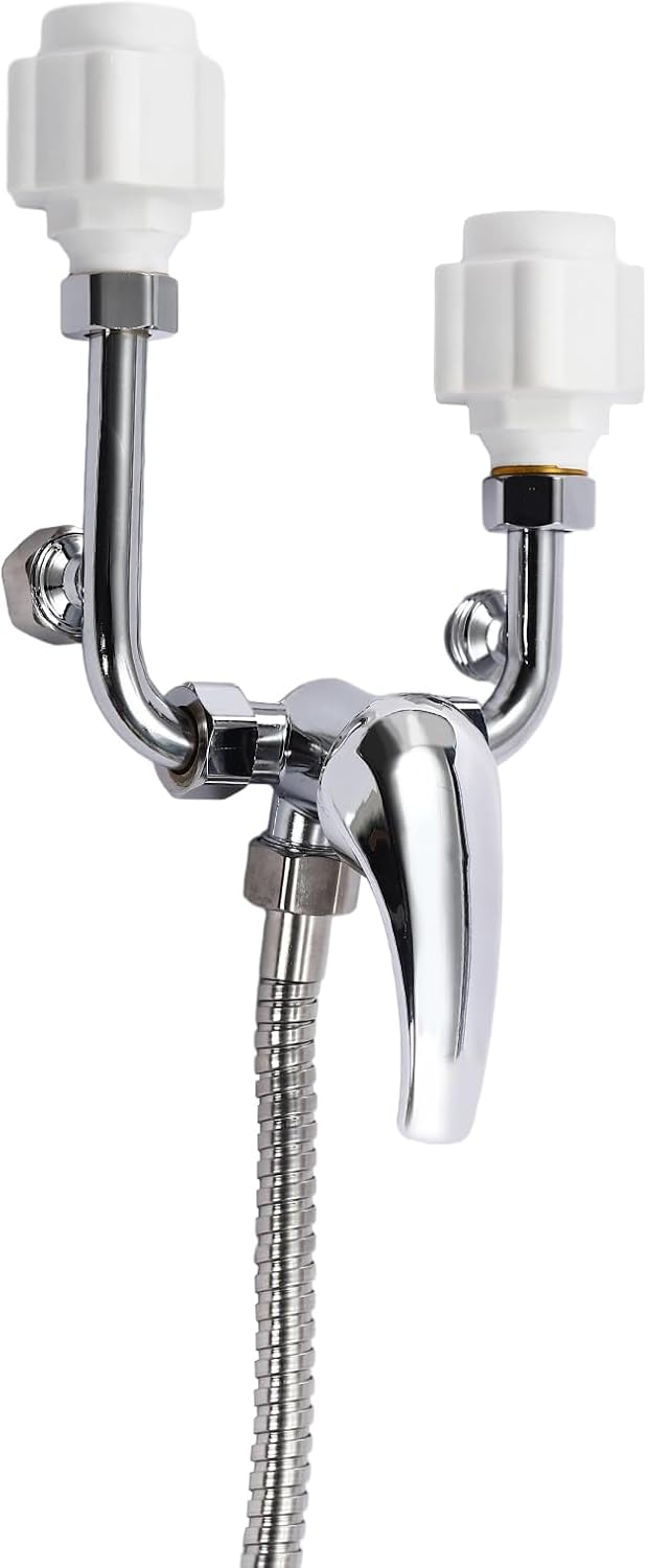 EU 50L Elektronischer Warmwasserbereiter, Durchlauferhitzer mit Temperaturanzeigefeld und Leckage-Schutz, Elektrischer Wassererhitzer bis 75℃ mit Handbrause Wasserhahn für Küchen Toiletten, 71 * 34cm