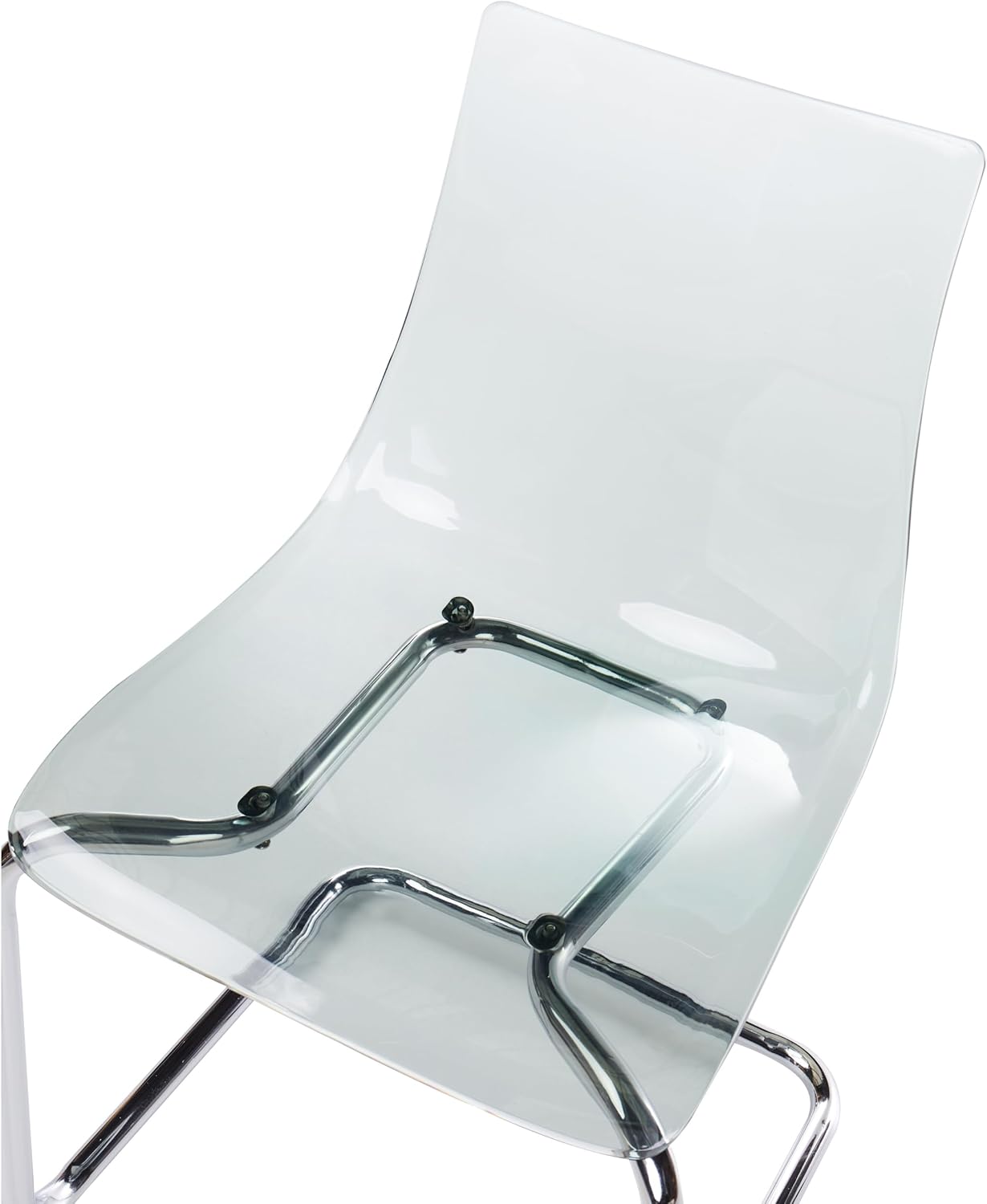 Beliani Esszimmerstuhl 2er Set Kunststoff transparent schwarz Freischwinger Marshall