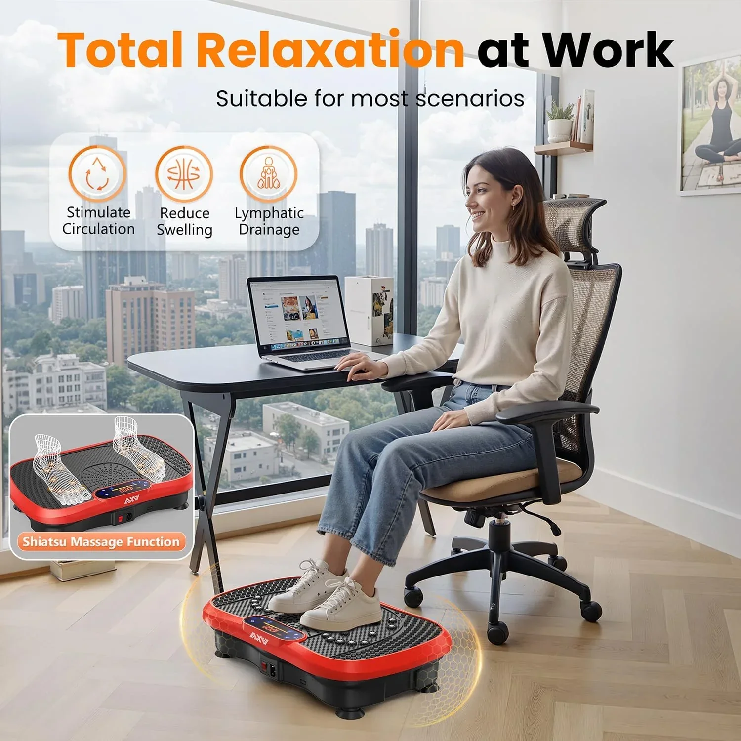 AXV Vibration Plate Fitness Platform Trainer Suitable for men and women to lose weight