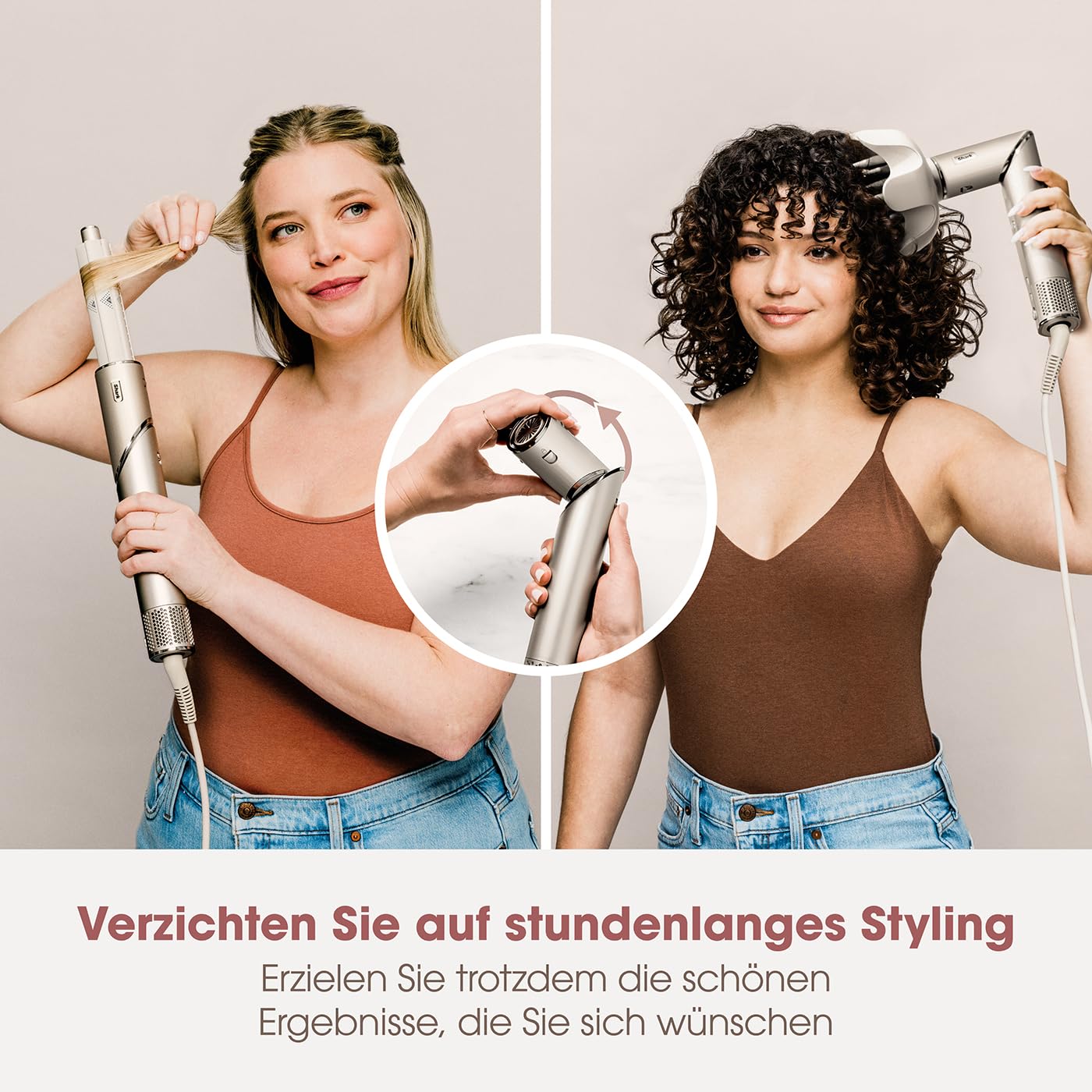 Shark FlexStyle 5-in-1 Luftstyler & Haartrockner, Auto-Wrap-Lockenaufsatz, Paddle-Bürste, Ovalbürste, Konzentrator, Diffusor, Aufbewahrungskoffer, Keine Hitzeschäden, Schwarz/Roségold, HD440EU