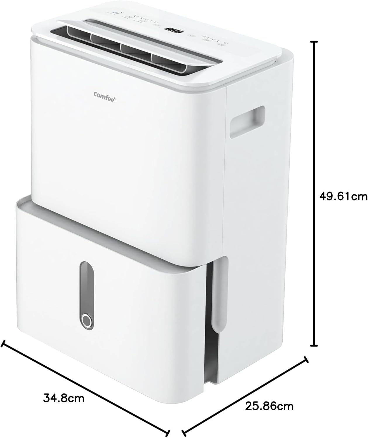 Comfee Luftentfeuchter, 30L/24h, Raumgröße ca. 180m³(80m²), Intelligenter Entfeuchtermodus, 24H Timer, Wassertank 3L, MDDP-30DEN7