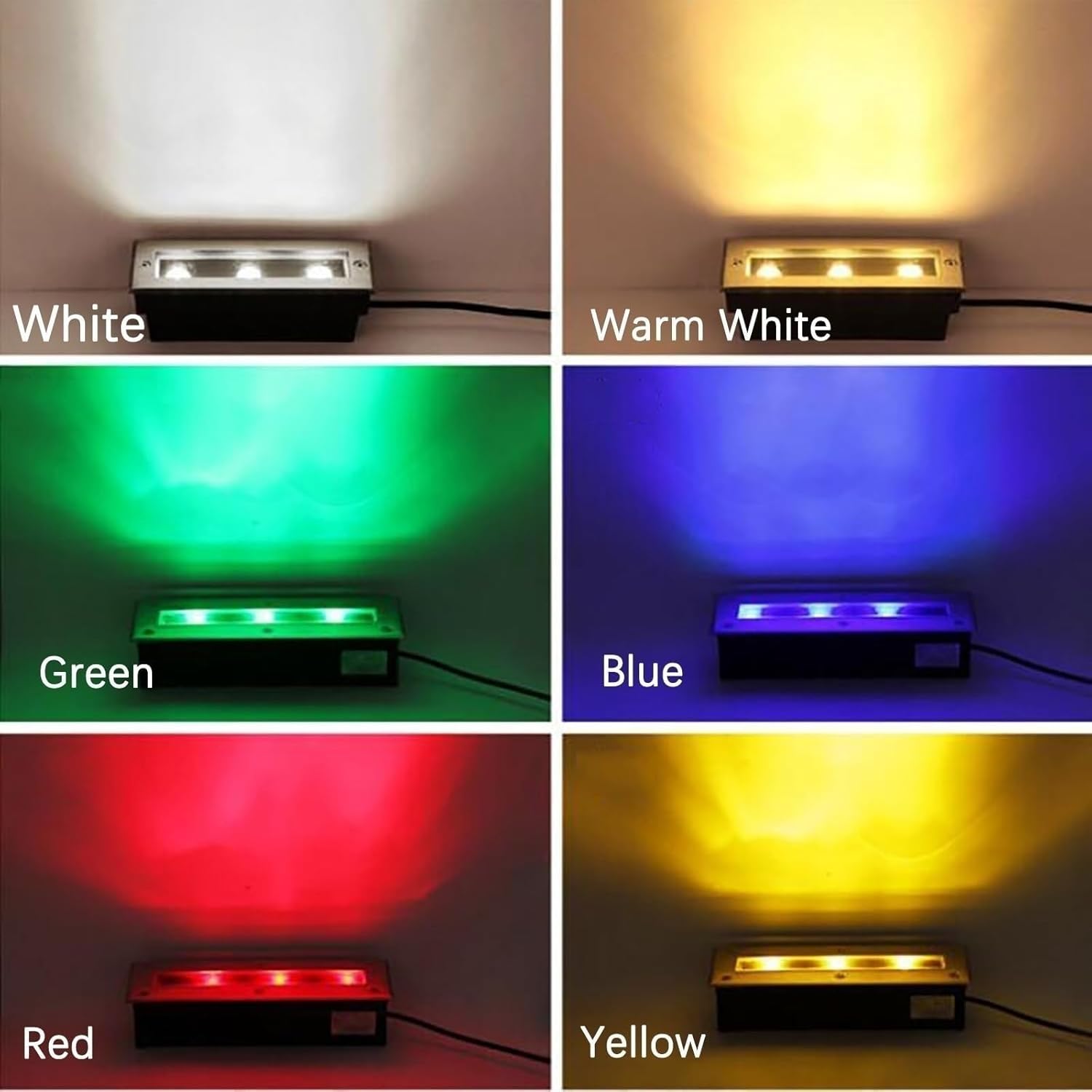 THEGA LED-Landschaftsleuchten, AC 220V Edelstahlplatte, Lange Streifen, Ultradünne Wandleuchten, IP67 Wasserdichter Außeneinbaustrahler, Dekorative Beleuchtung, Bodenleuchte(Yellow,48W)