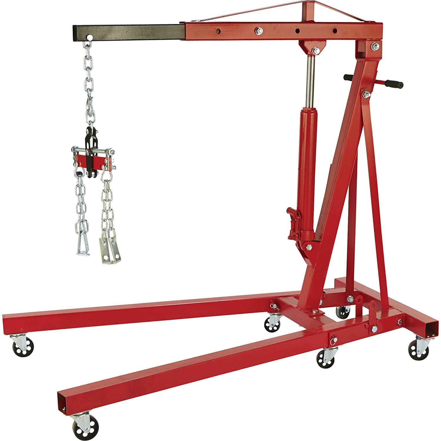 Strongway Hydraulic Engine Hoist with Load Leveler �C 2 Ton Capacity, 1in. 82 5/8in. Lift Range