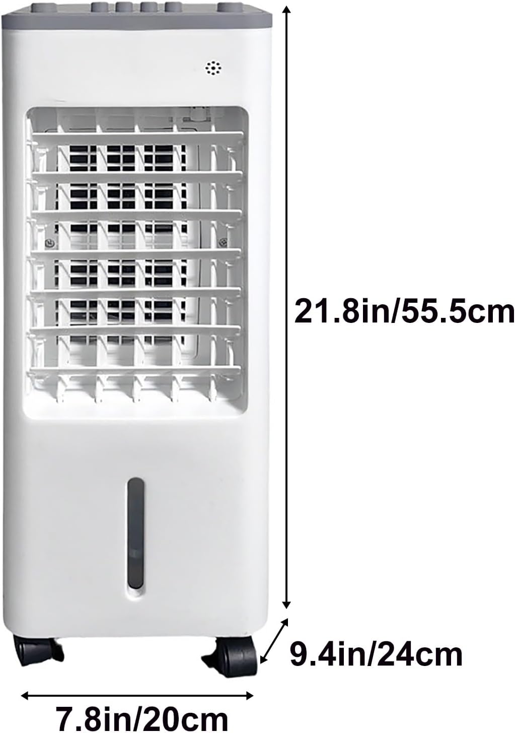 Persönlicher Standventilator, Wasserkühlungsventilator, tragbarer Luftkühler, großer Abstrahlwinkel, für Schlafzimmer, Wohnzimmer und Esszimmer