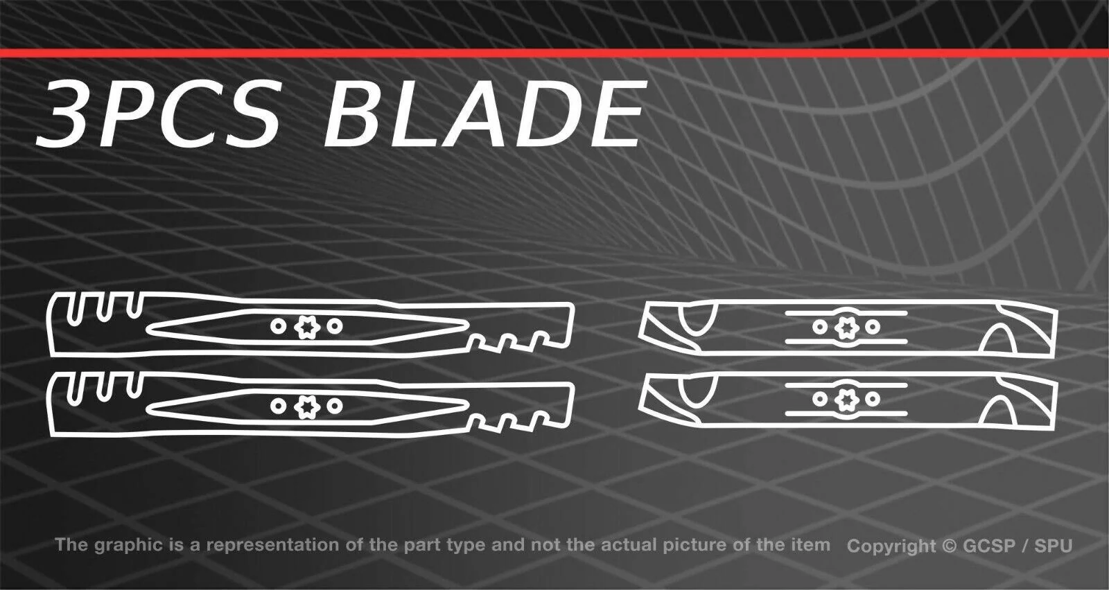 3PCS Blade For Craftsman G8600 Tractor 1417A3ZW099 1427A3ZW099 247.204470