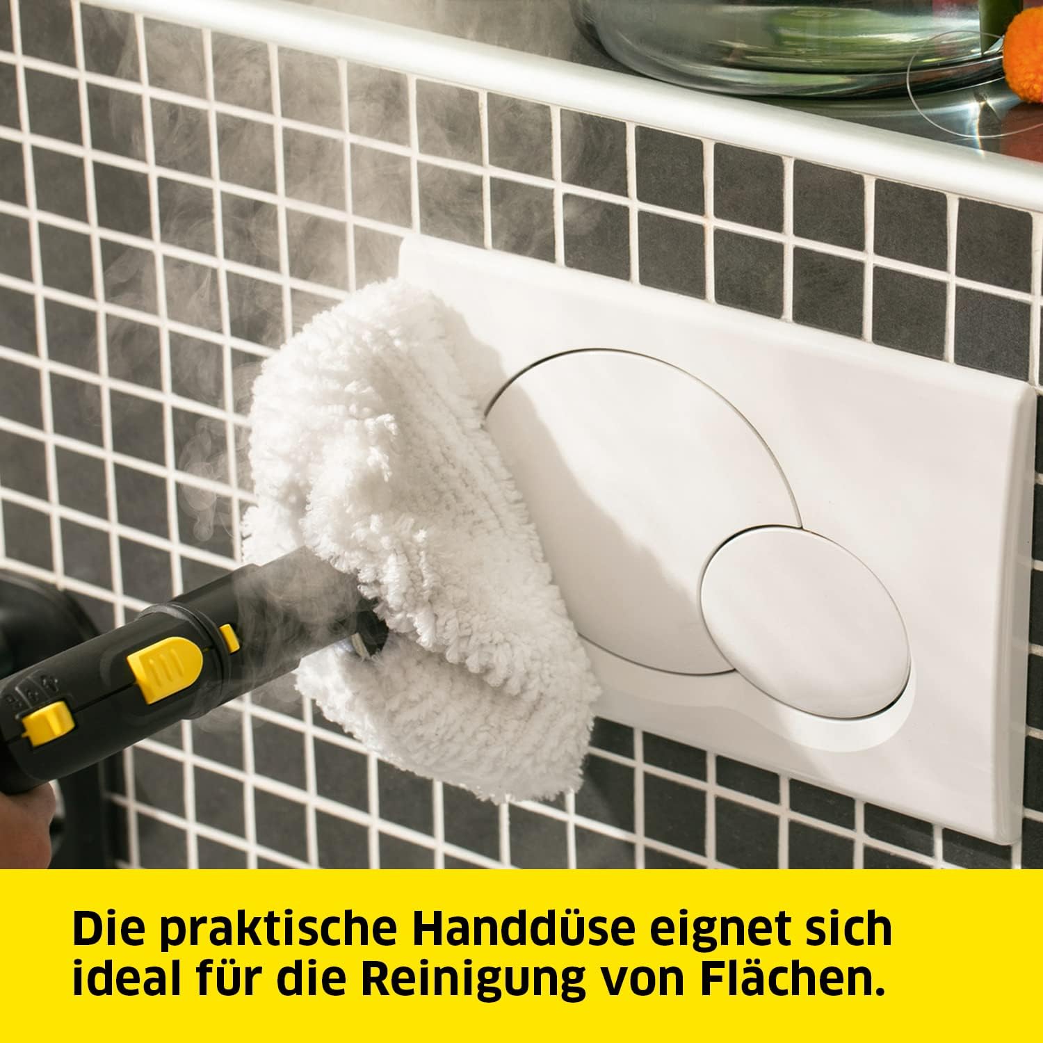 Krcher Dampfreiniger SC 5 EasyFix mit Heiwasser-Zuschaltung, Dampfdruck: 4,2 bar, Aufheizzeit: 3 min., Flche: ca. 150 m, Tank: 0,5 l + 1,5 l, inkl. Bodenreinigungsset EasyFix und Düsen