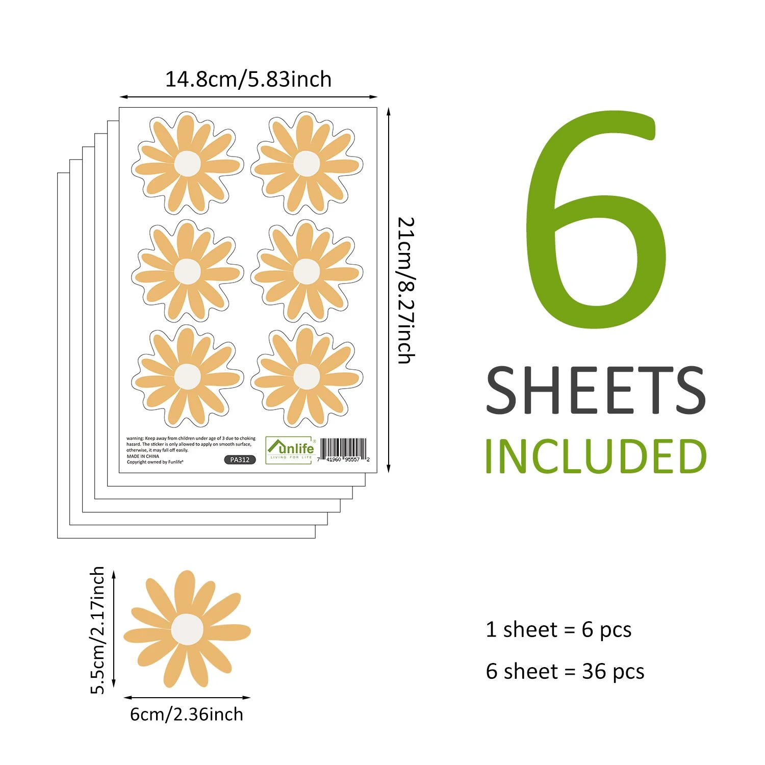 Boho Flowers Wall Decals, Floral Wall Stickers for Baby Nursery