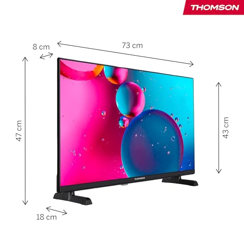 Thomson 32'' (80 cm) HD   LED Fire TV   Controllo vocale Alexa, supporto AirPlay, triplo sintonizzatore, Bluetooth, HDMI, porte USB, AV IN e CI    32HF2S34 2024 : Amazon.it