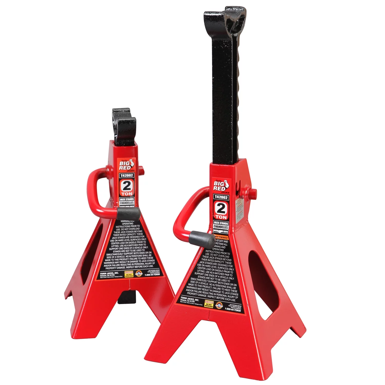 BIG RED 2-ton hydraulische krik, met 2 bokken en werkbank op wielen, rood, model W8200