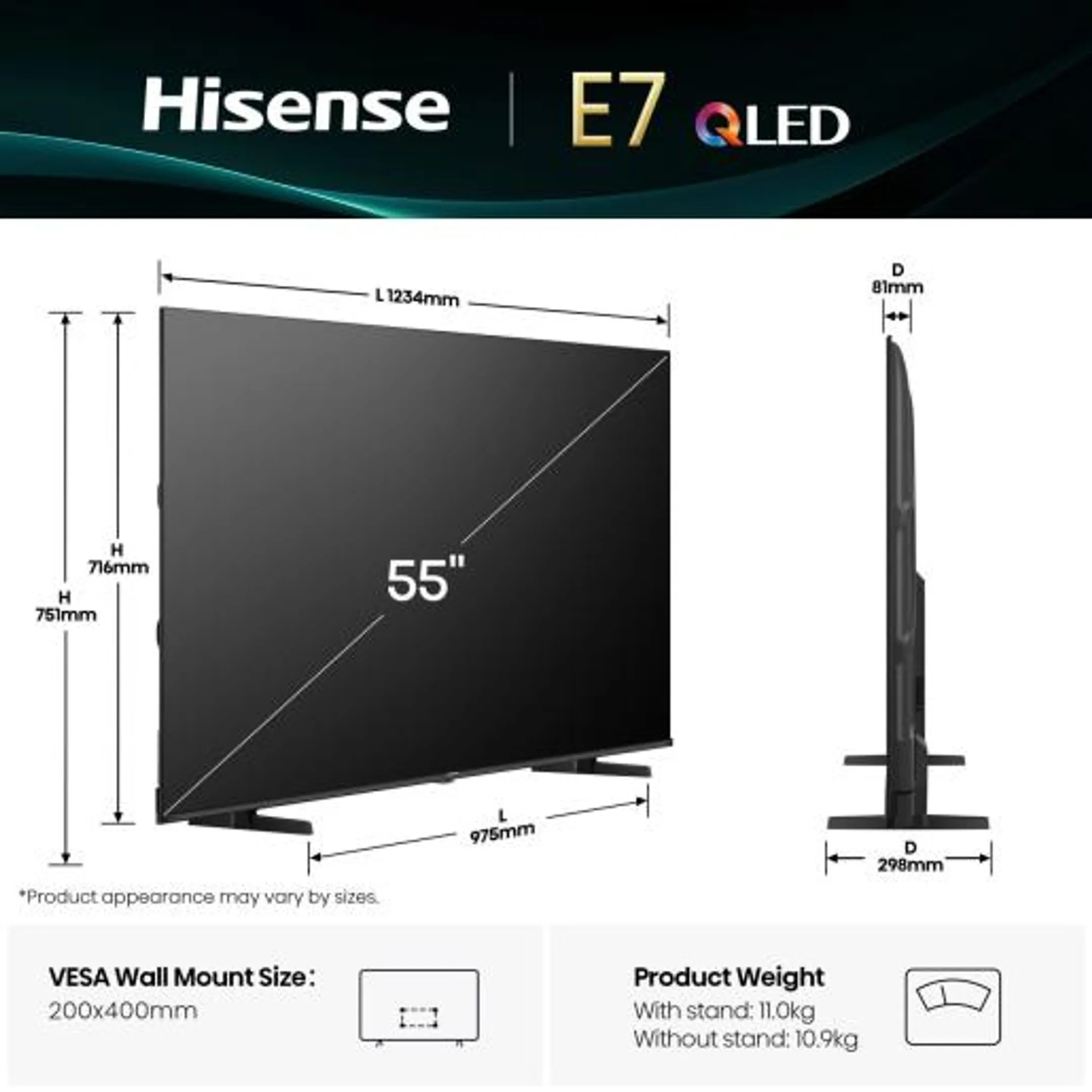Hisense QLED 4K TV 55E79Q (2025) - 55 inch