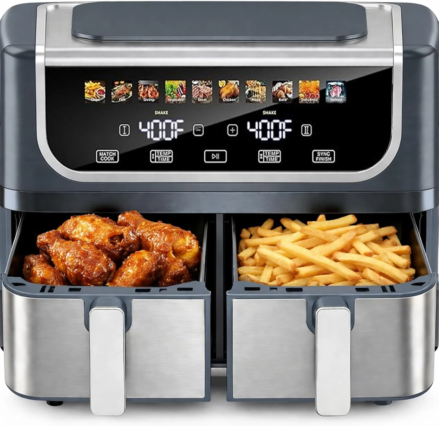 Simple Deluxe 10-in-1 Air Fryer Oven 12.6 Qt, Digital Preset Airfryer with Visible Window