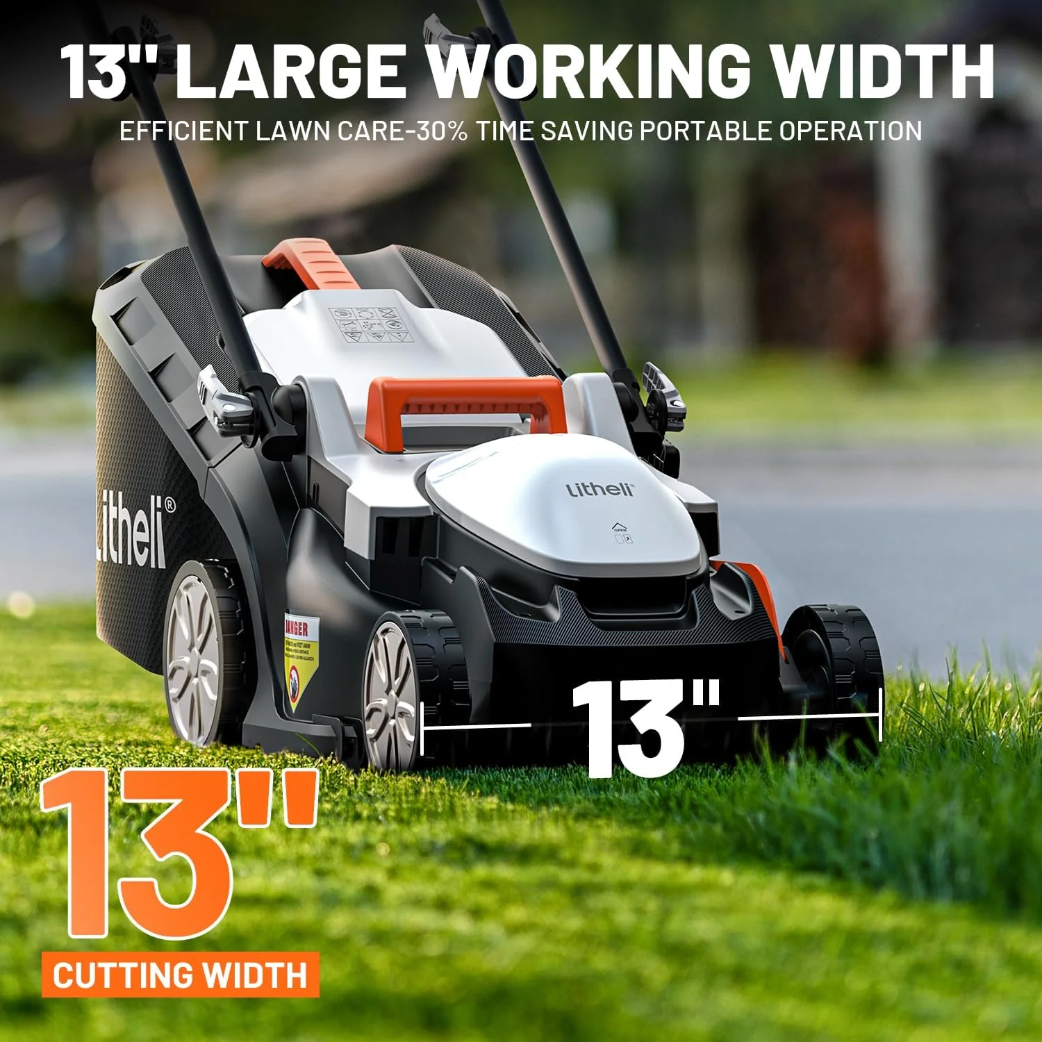 Litheli Cordless Lawn Mower 13 Inch, U20 Handy+ 20V Electric Lawn Mowers for Garden