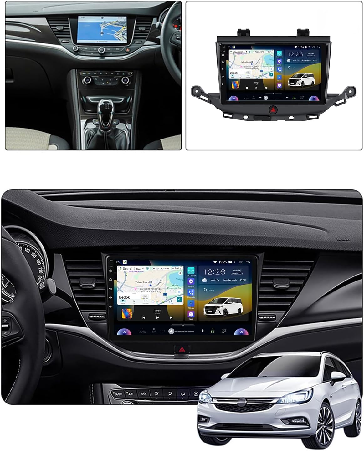 Android 14 Autoradio für Opel GrandLand X Astra K 2015 2016 2017 2018-2021 GPS Navigation 9 Zoll Kapazitiver Touchscreen Auto Stereo Mit Lüfter SWC FM RDS Carplay Android Auto (M200S 8core 2+32G)