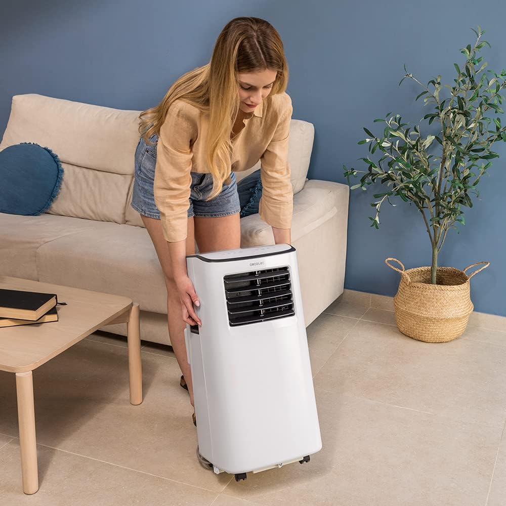 Cecotec Tragbare Klimaanlage mit Fernbedienung ForceClima 7100 Soundlos. 7000 BTU, Soundless Technology, LED -Bildschirm, 4 Modi, 2 Geschwindigkeiten, Abdeckung von bis zu 15 m2