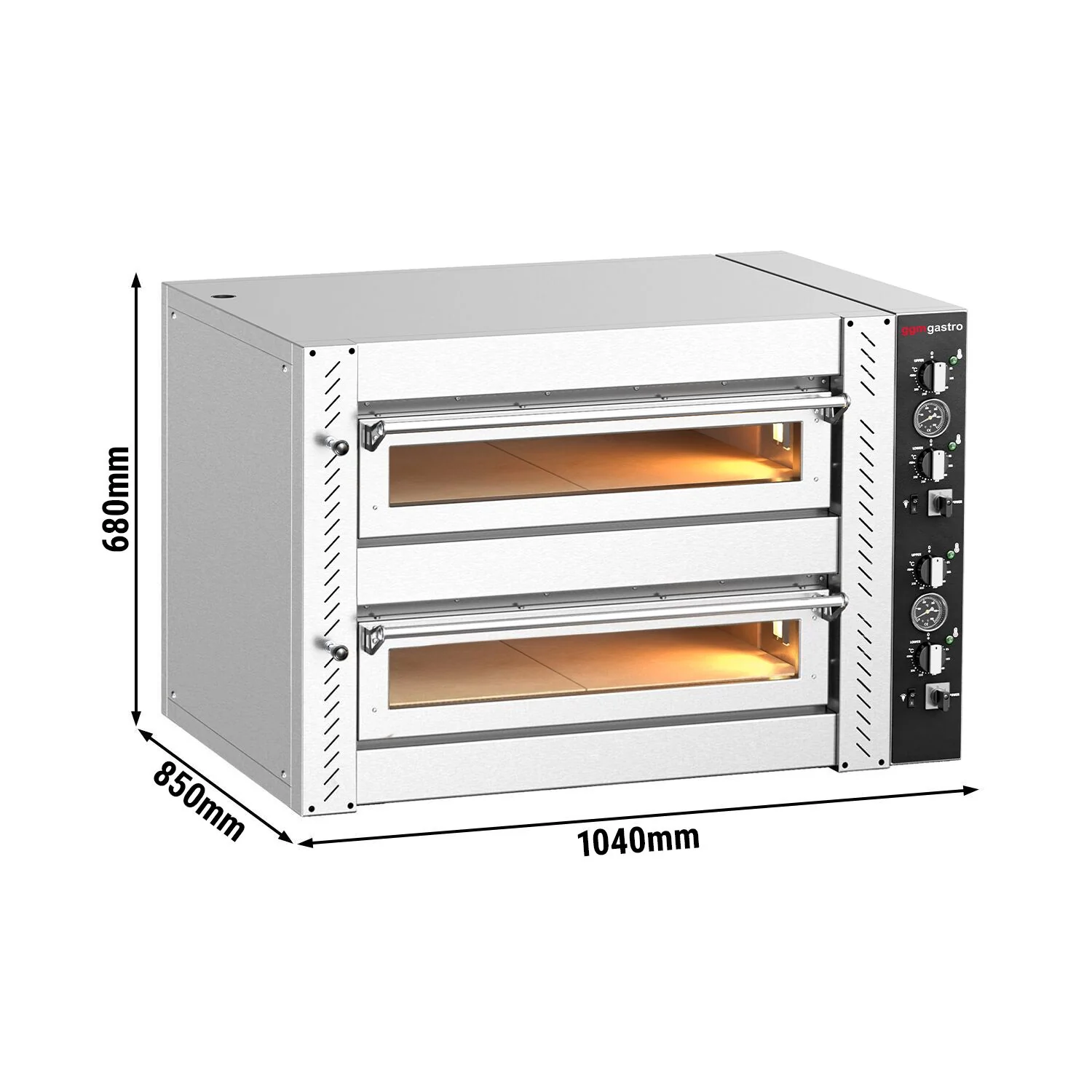 Elektrisk pizzaovn �C (chamotte) �C 4 + 4x 30 cm �C manuell