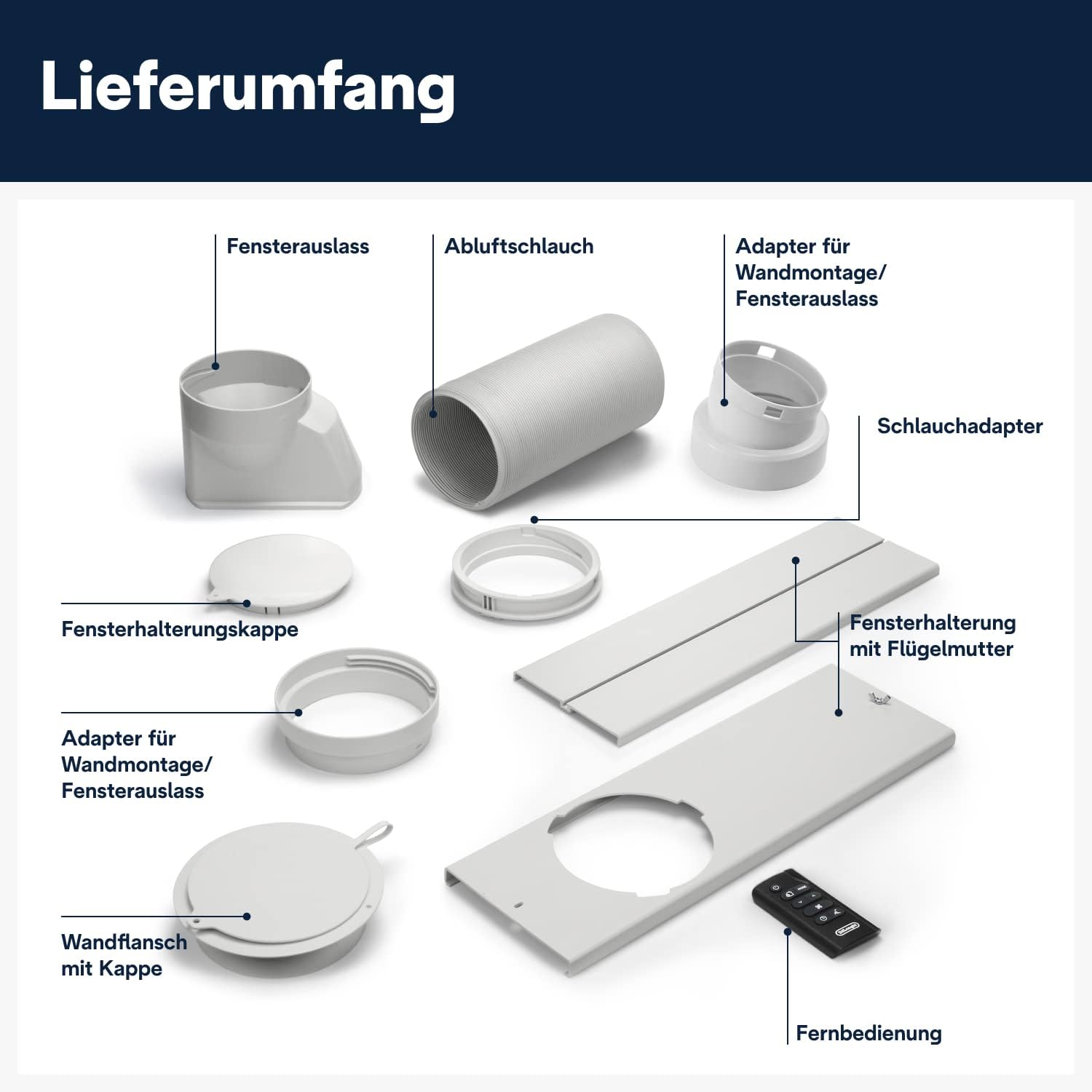 De'Longhi Pinguino PAC EM82, Mobile Klimaanlage für Räume bis zu 80 m³, 9.400 BTU, 2,4 kW, 63 dB, Entfeuchtungsfunktion, Energieklasse A, 24h-Timer, Weiß