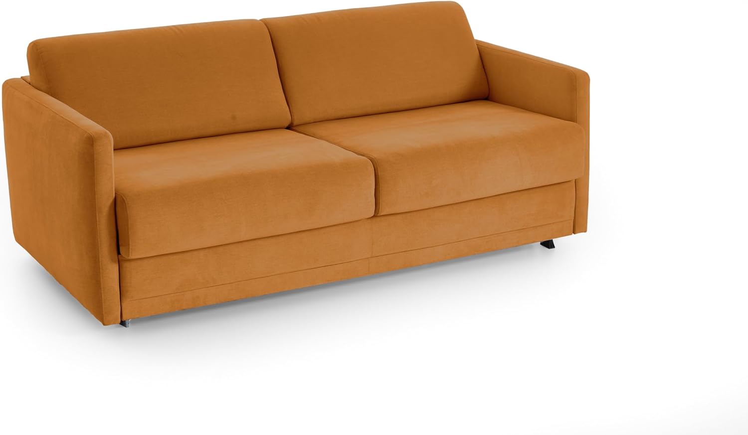 ATLANTIC home collection Schlafsofa Limone, hochwertig gepolstert, Safran, Dauerschläfer mit 140/200 Liegefläche, 193x93x90 cm (BxTxH)