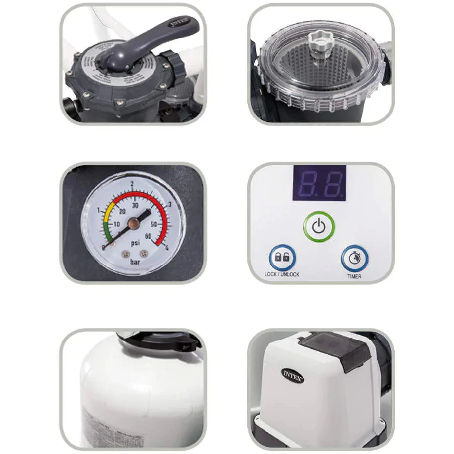 INTEX - Pompa filtro a sabbia Krystal Clear per piscine fuori terra 12000 litri/ora